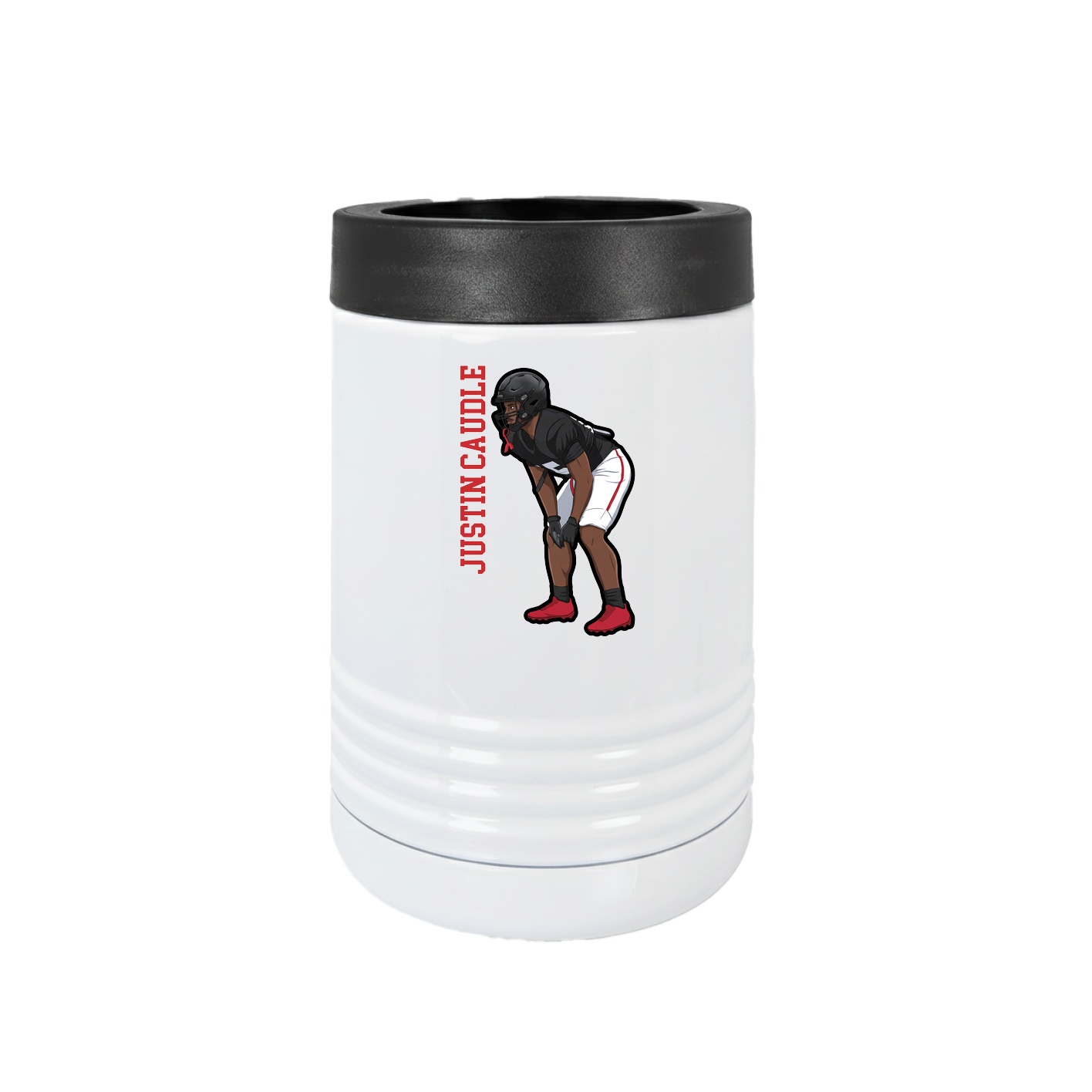 Beverage Holder — Name Vertical in White