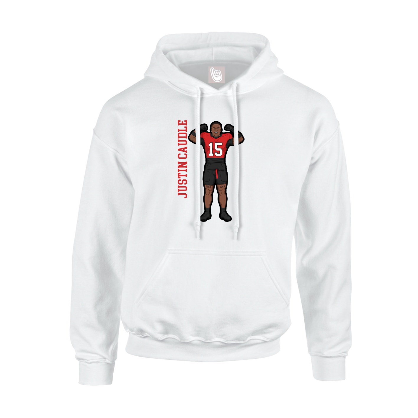 Hoodie — Name Vertical in White