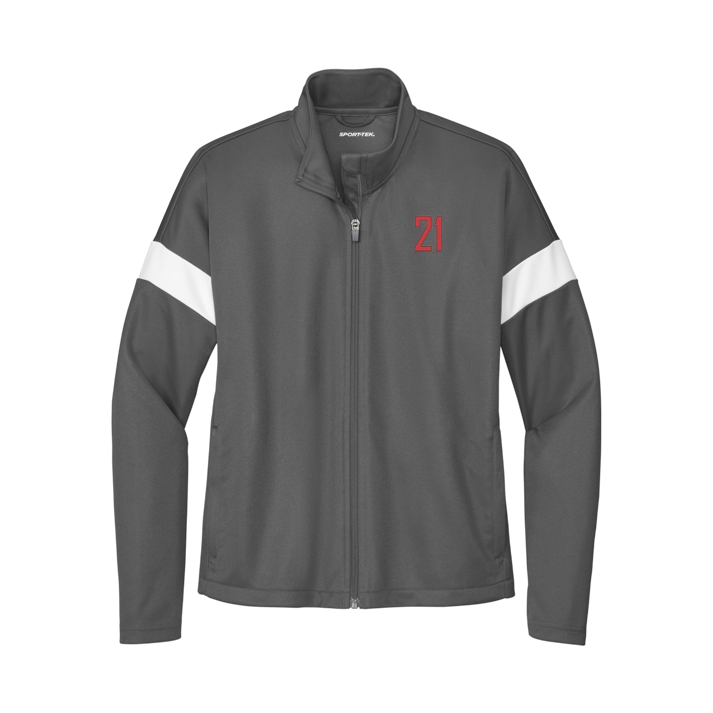 Womens Team Travel Full-Zip Jacket — Front Shirsy in Gray/White