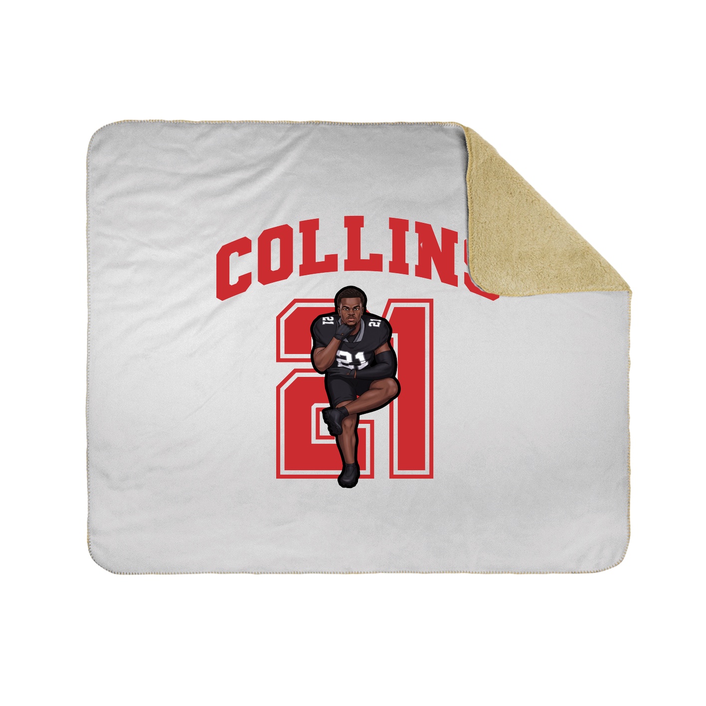 Throw Blanket — Number in White