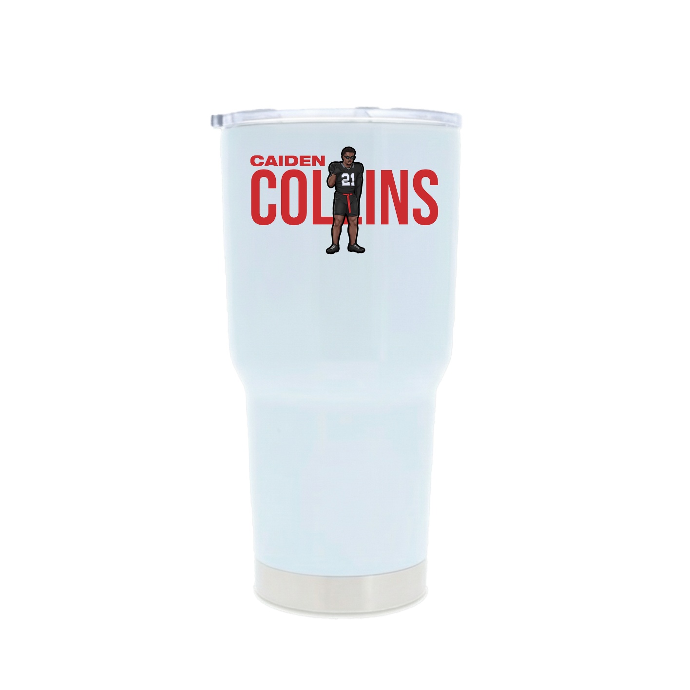 30oz Stainless Steel Tumbler — Player Name in White