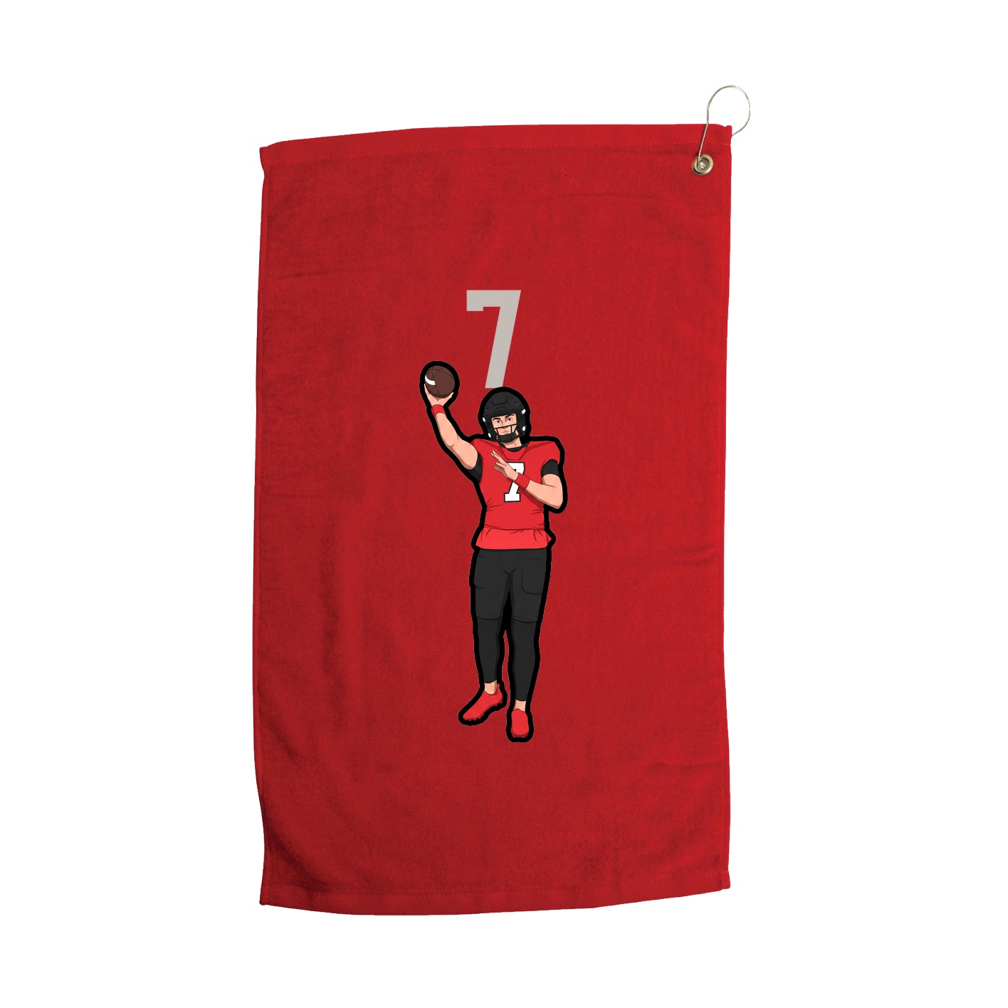 Golf Towel — Number Top in Red