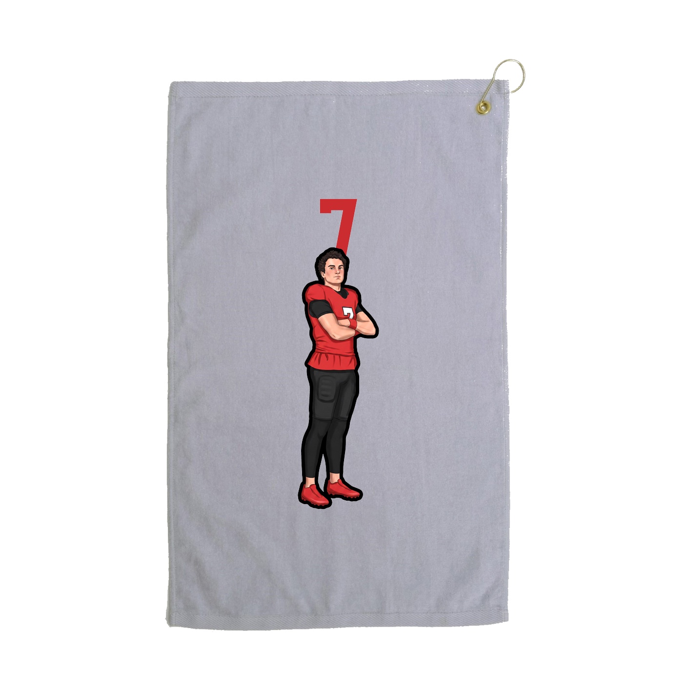 Golf Towel — Number Top in Grey