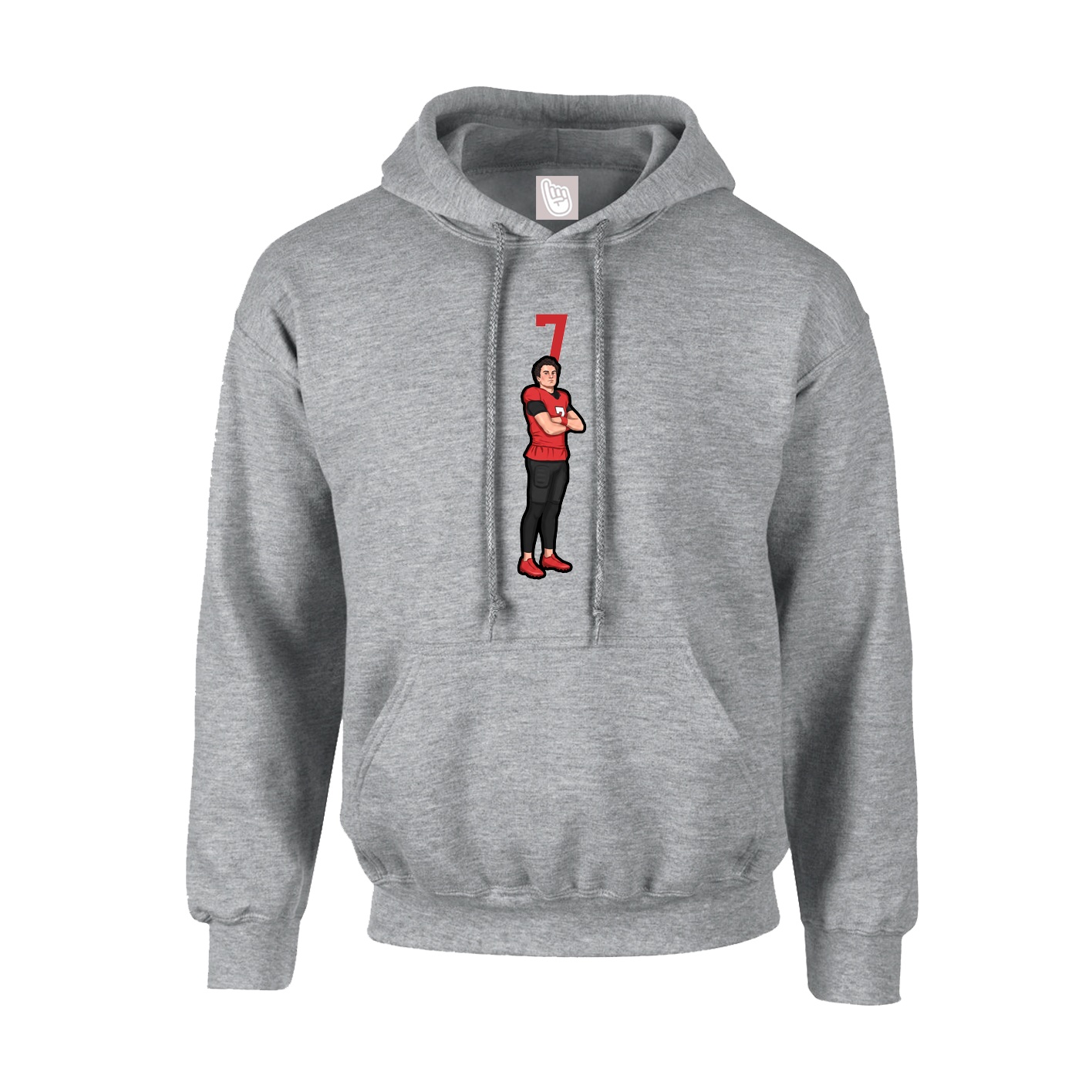 Youth Hoodie — Number Top in Grey