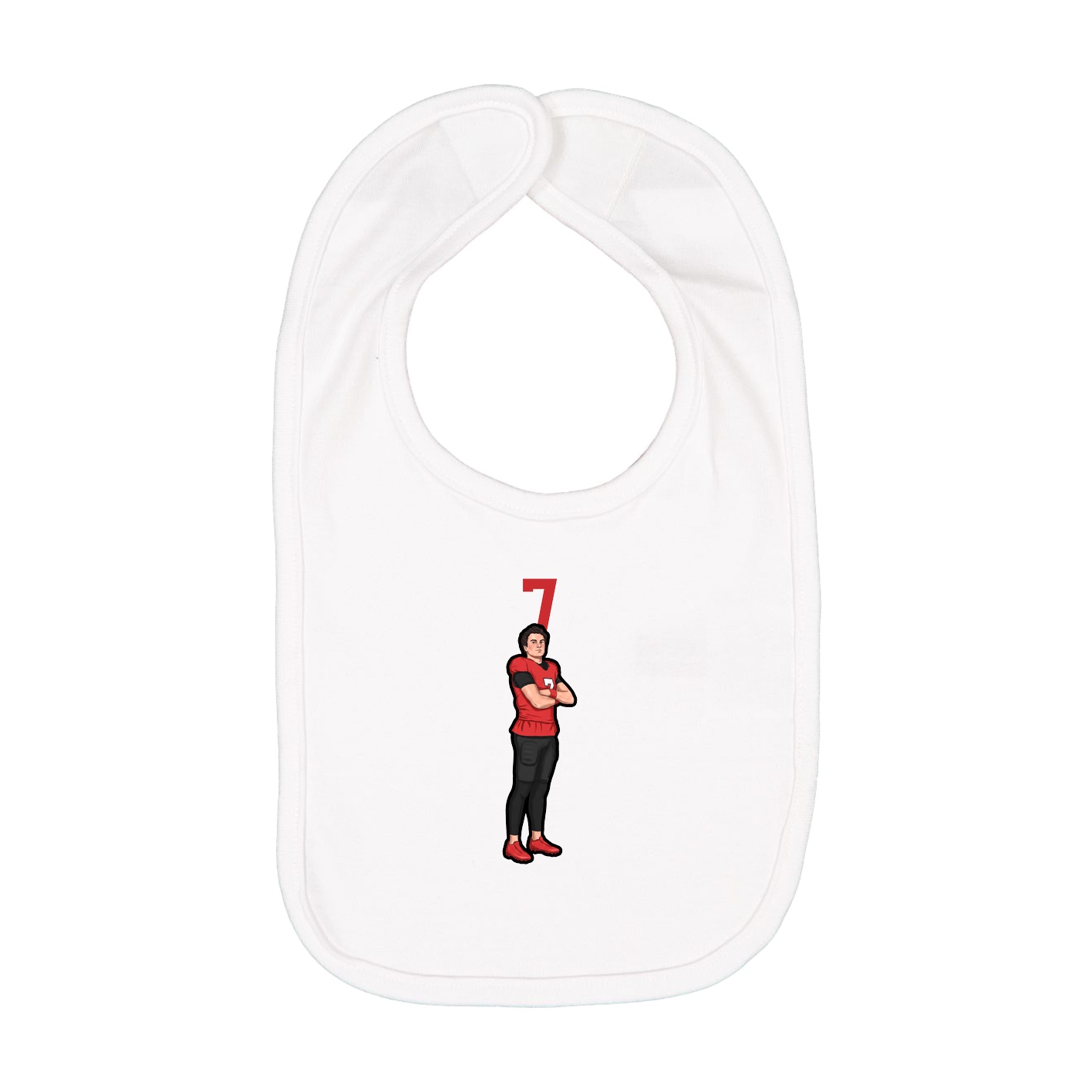 Infant Bib — Number Top in White