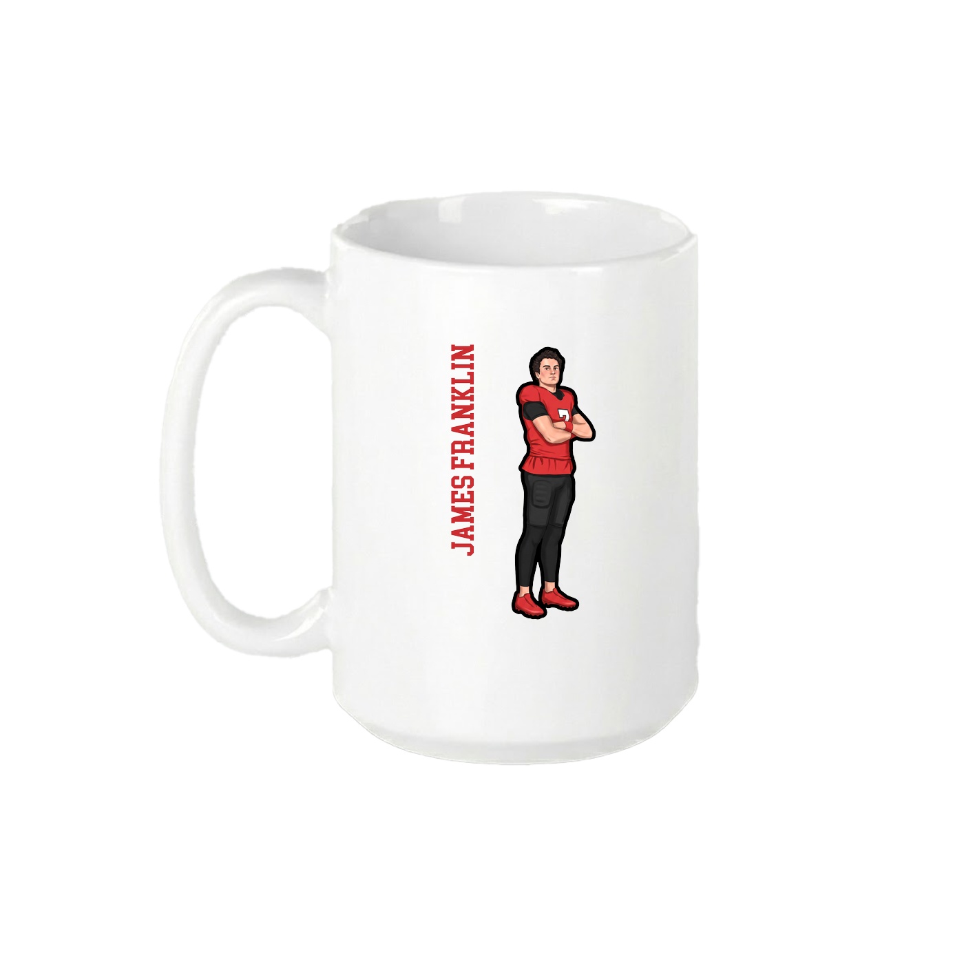 15oz Coffee Mug — Name Vertical in White