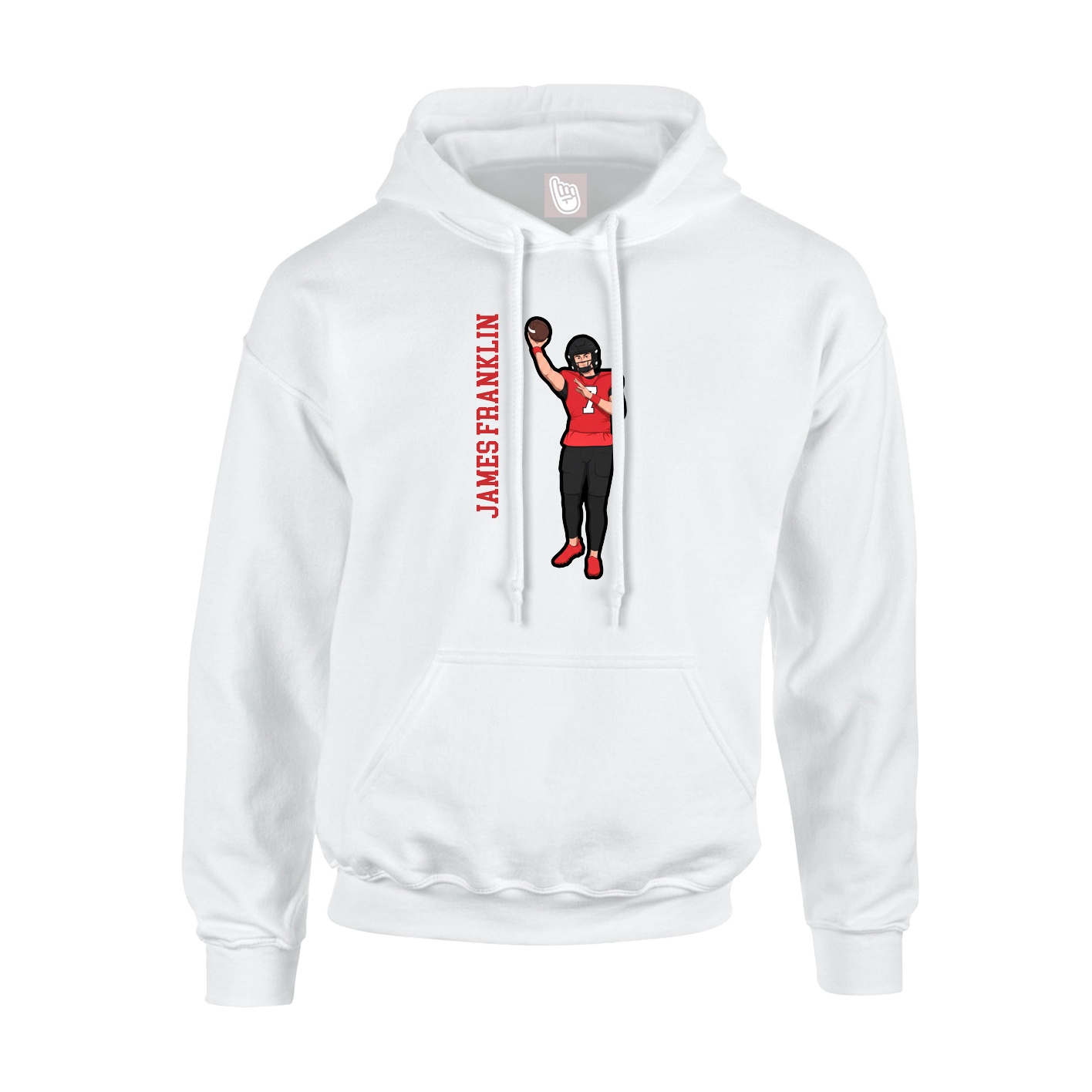 Youth Hoodie — Name Vertical in White