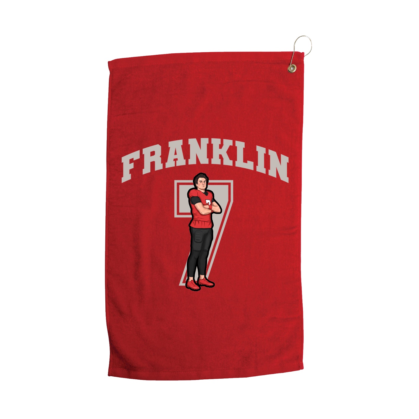 Golf Towel — Number in Red
