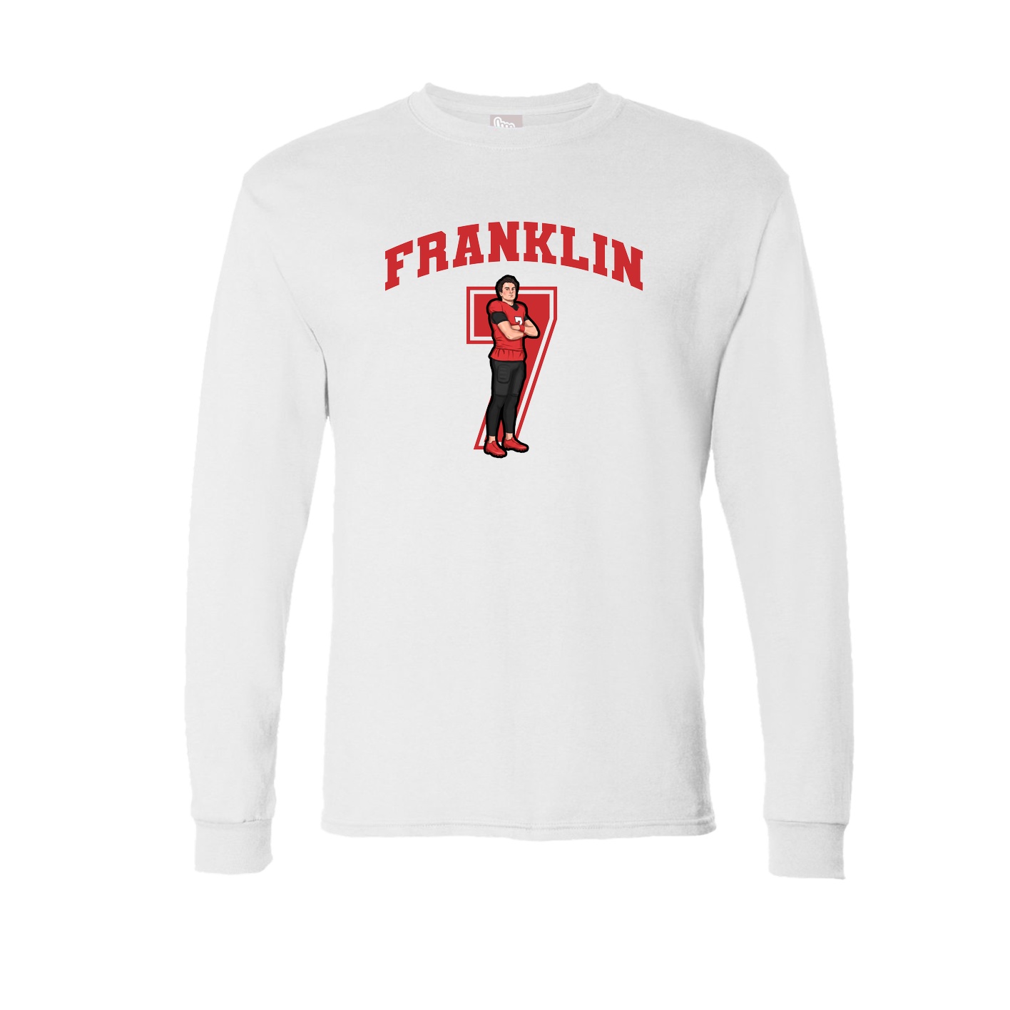 Long Sleeve Tee — Number in White