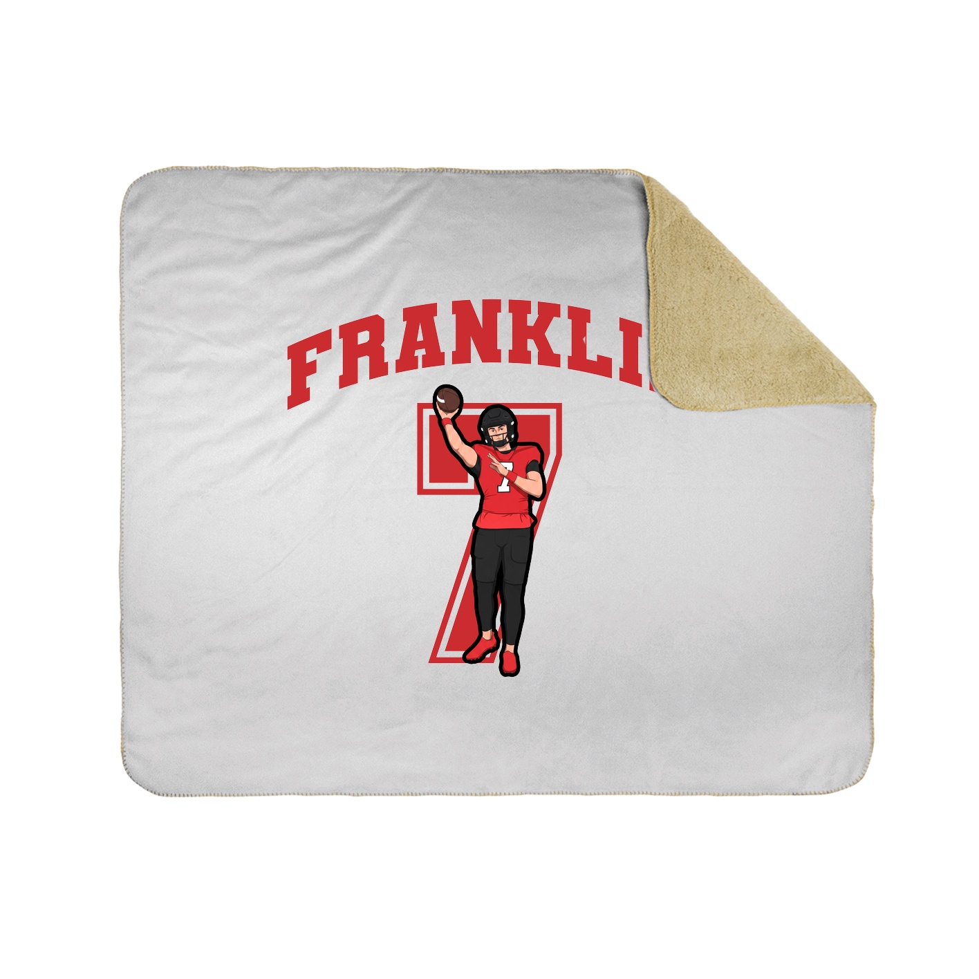 Throw Blanket — Number in White