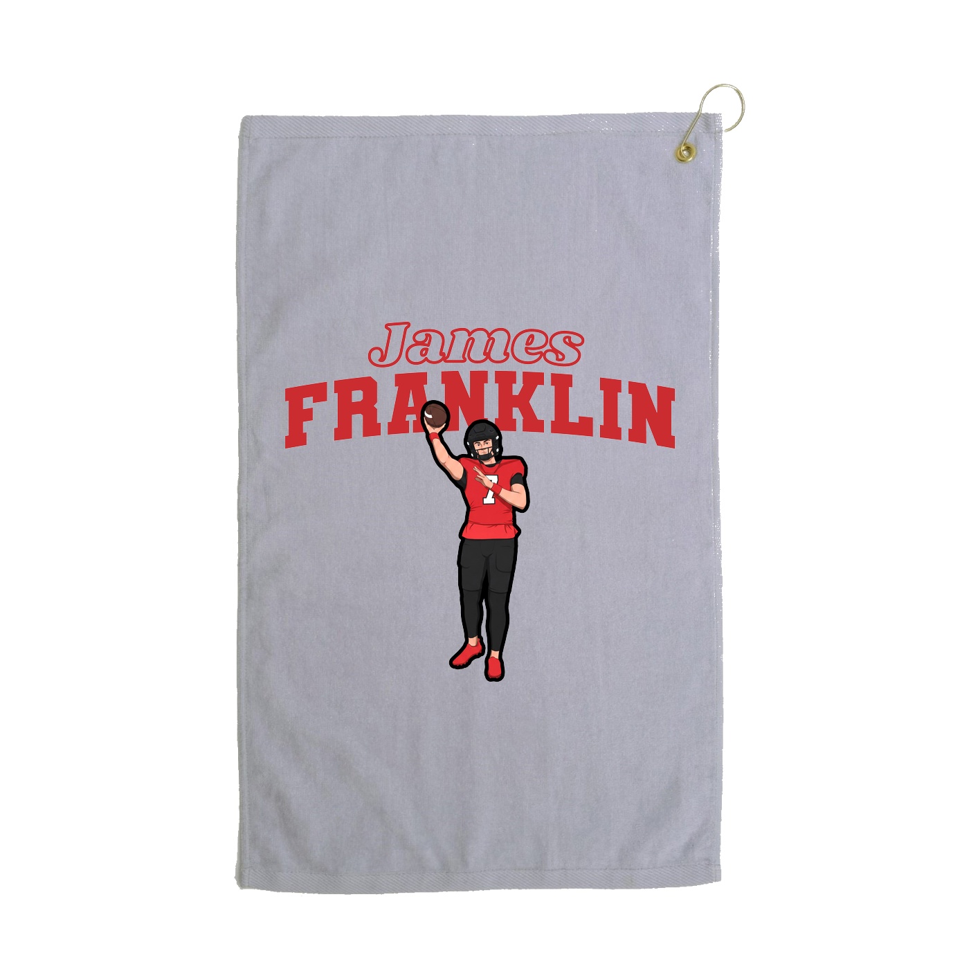 Golf Towel — Name Arch in Grey