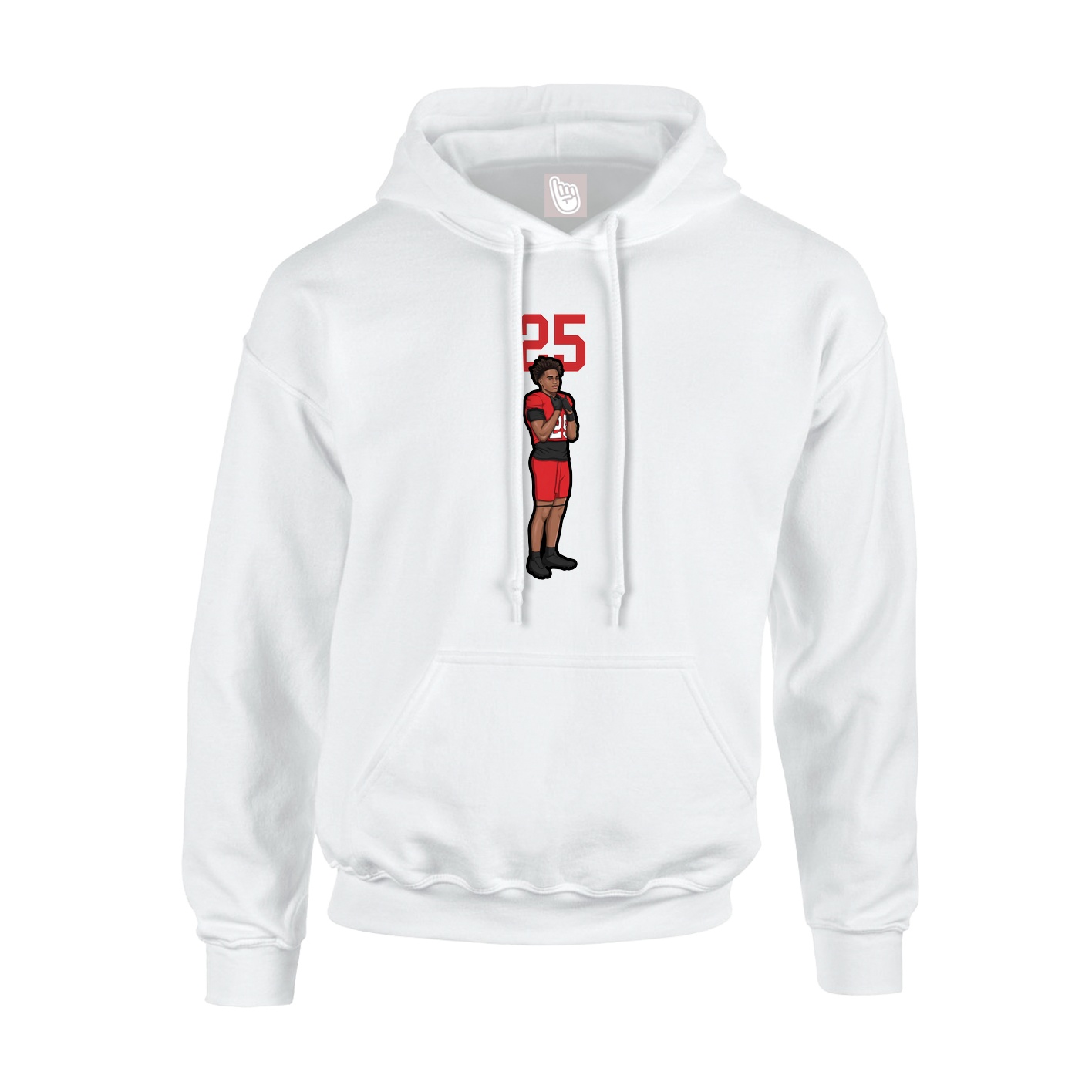 Youth Hoodie — Number Top in White