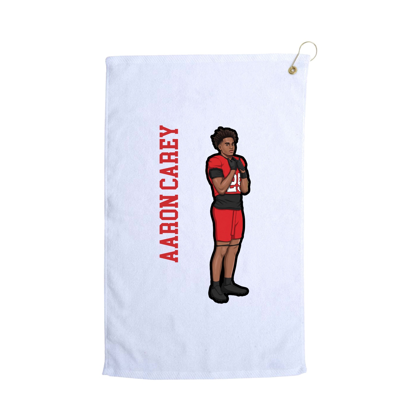 Golf Towel — Name Vertical in White