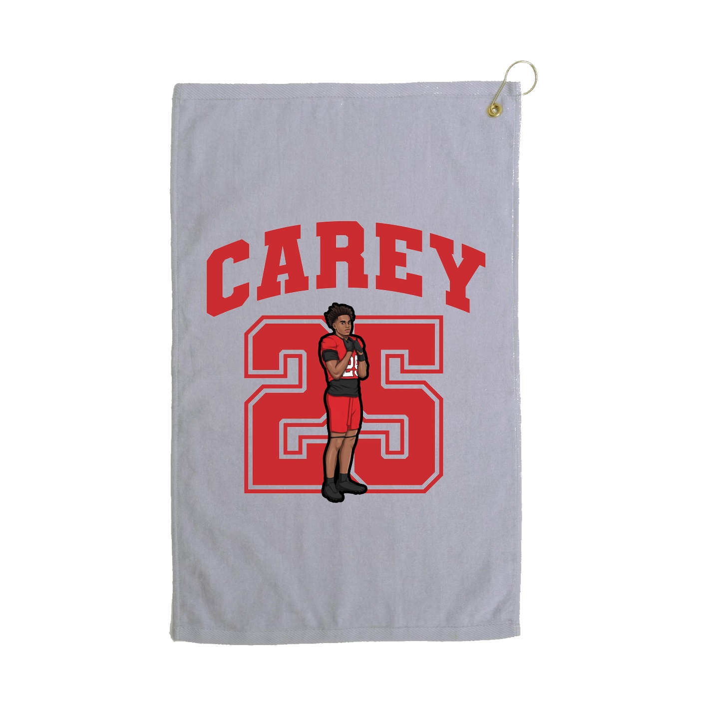 Golf Towel — Number in Grey