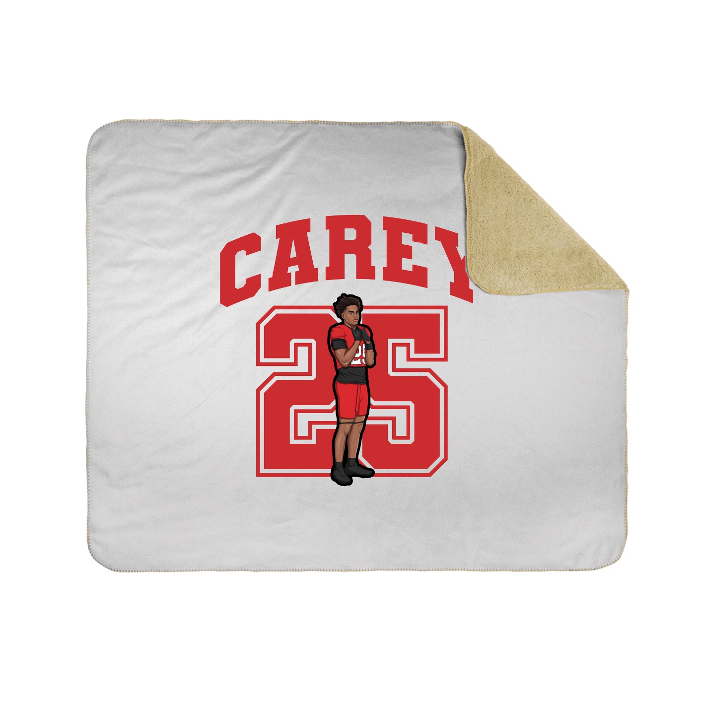 Throw Blanket — Number in White