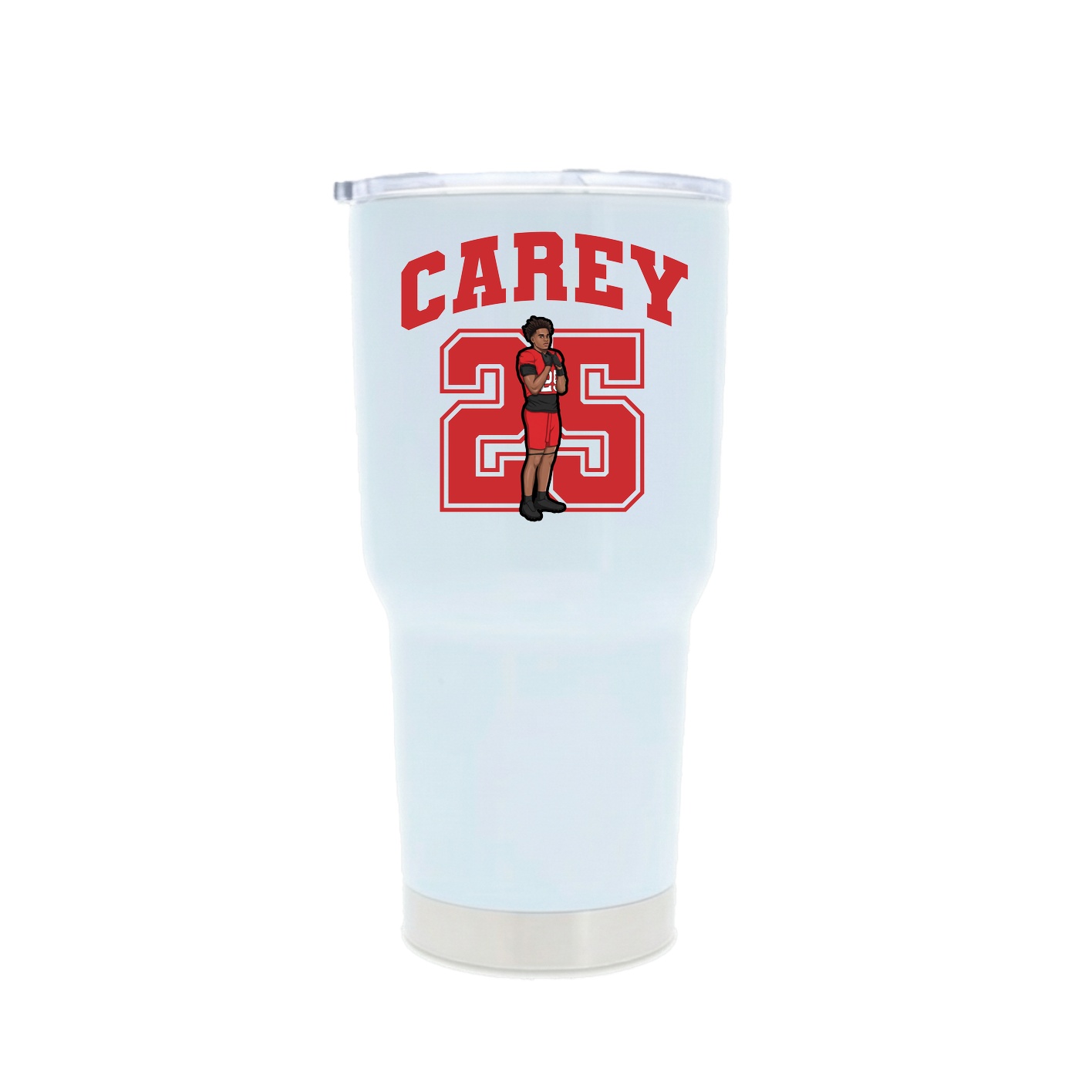 30oz Stainless Steel Tumbler — Number in White