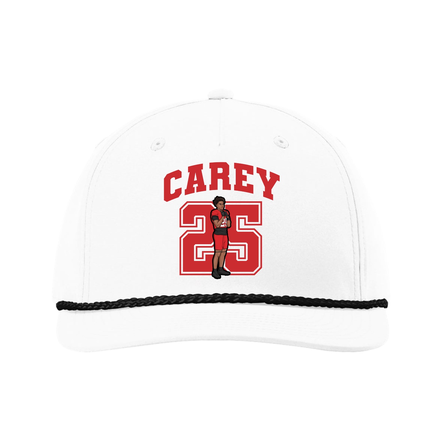 Five-Panel Classic Rope Cap — Number in White
