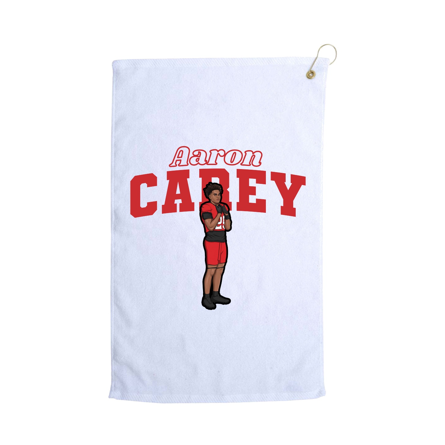 Golf Towel — Name Arch in White