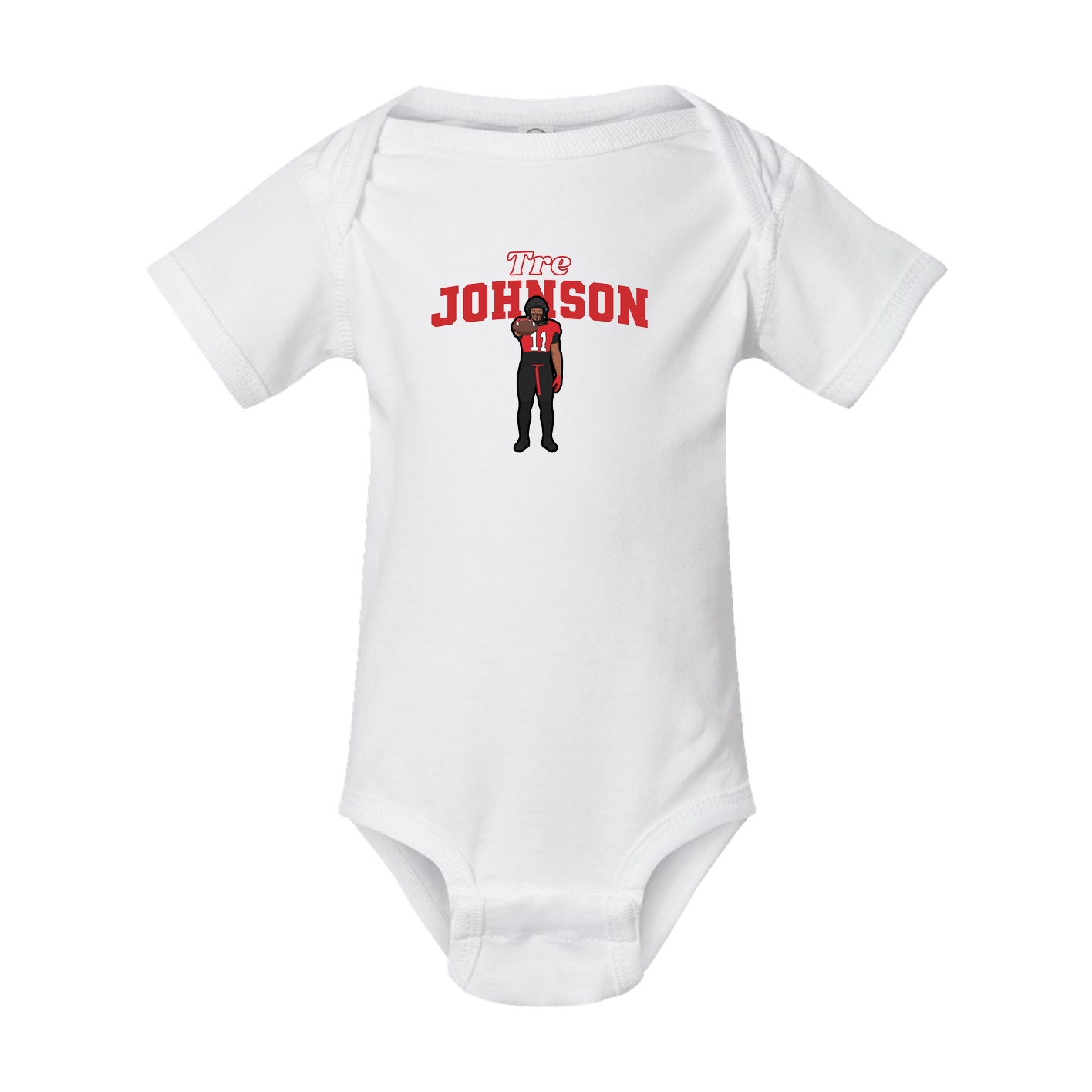 Baby Onesie — Name Arch in White