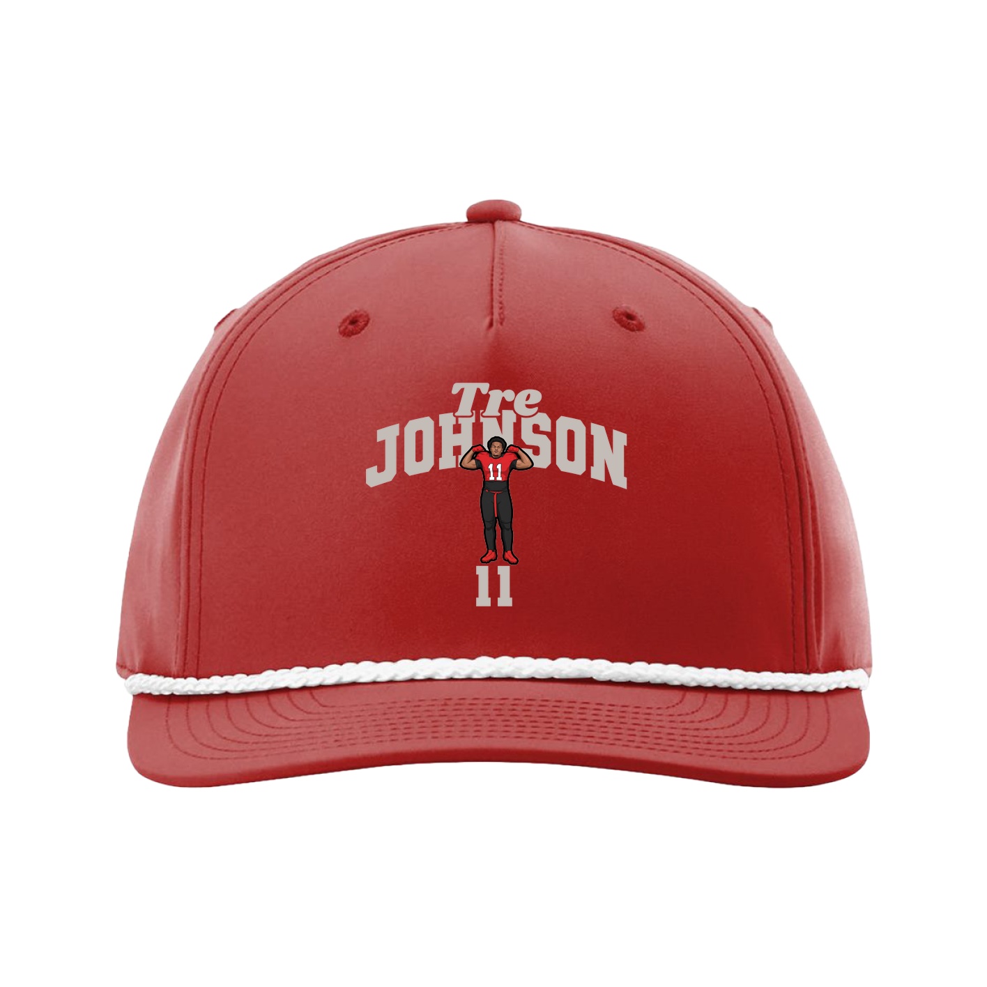 Five-Panel Classic Rope Cap — Signature Arch in Red