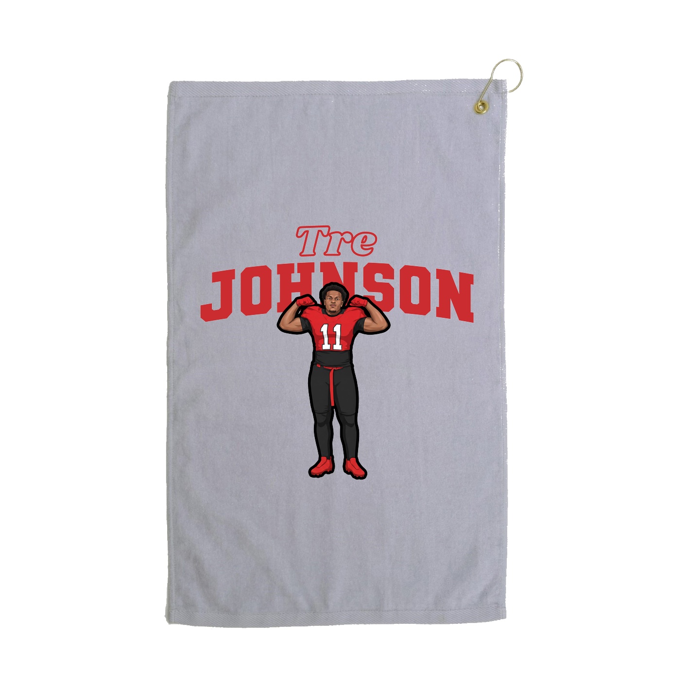 Golf Towel — Name Arch in Grey