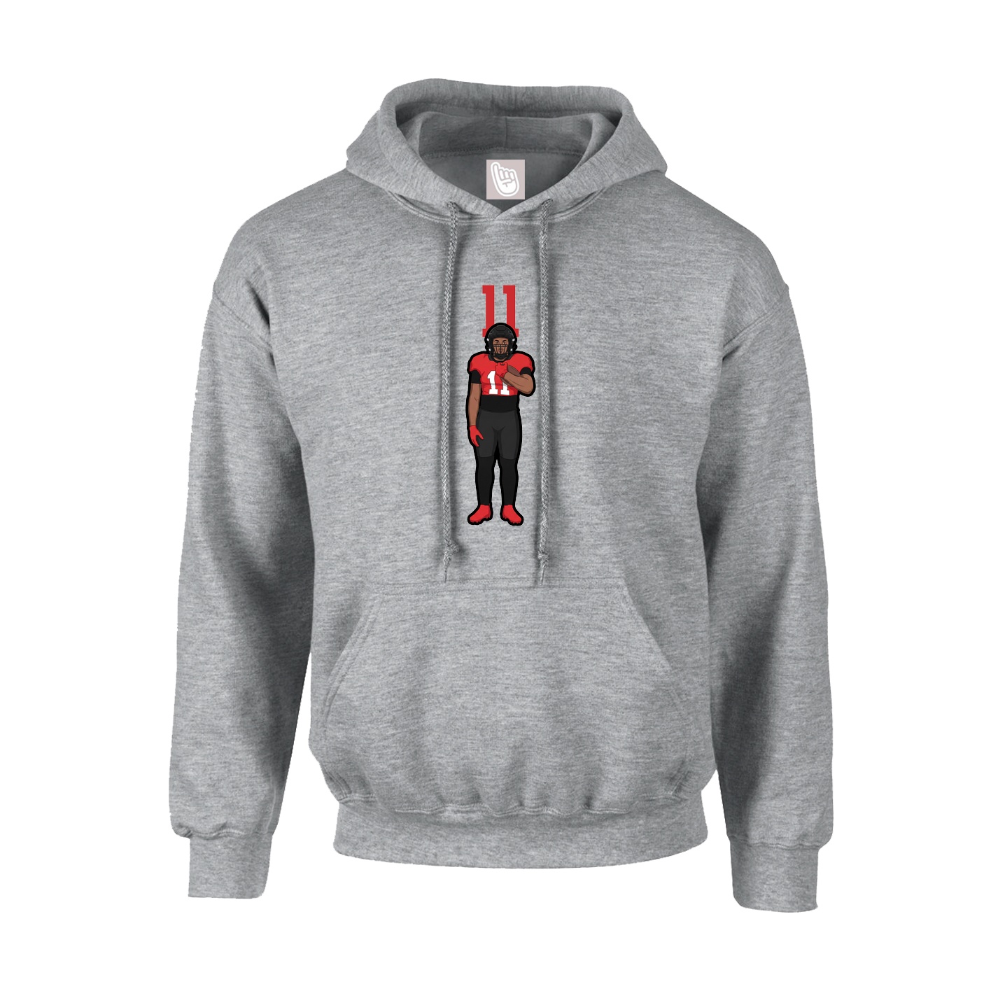 Hoodie — Number Top in Grey