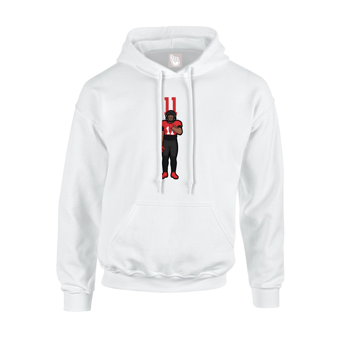 Youth Hoodie — Number Top in White