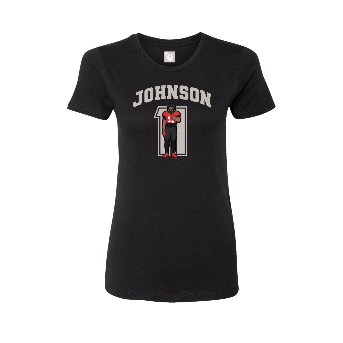 Fitted Women's Tee — Number in Black