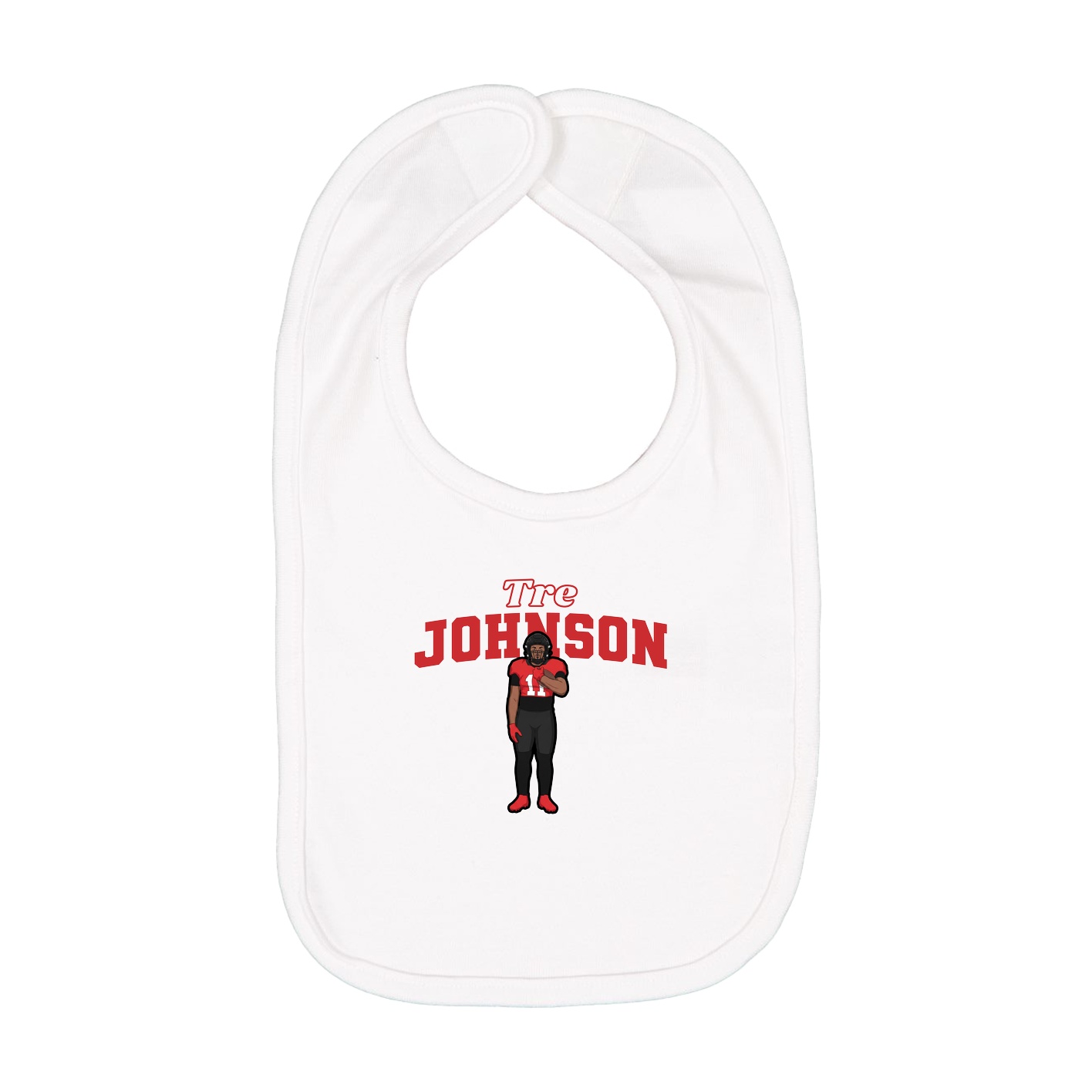 Infant Bib — Name Arch in White
