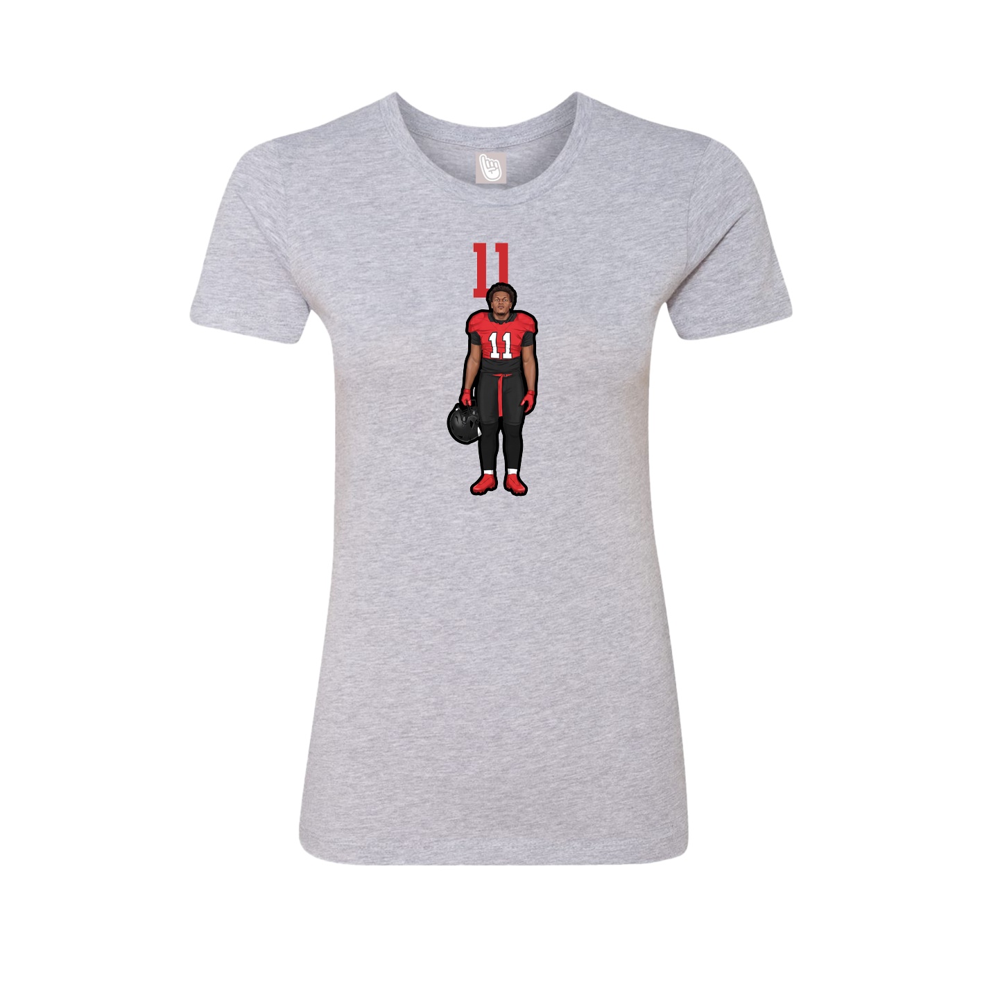 Fitted Women's Tee — Number Top in Grey