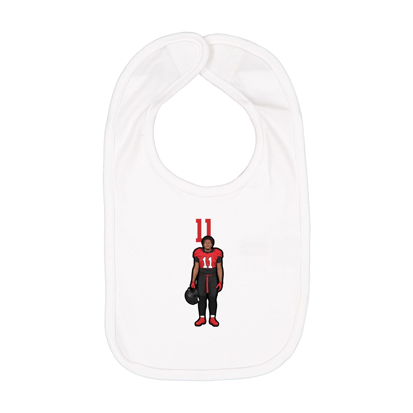 Infant Bib — Number Top in White