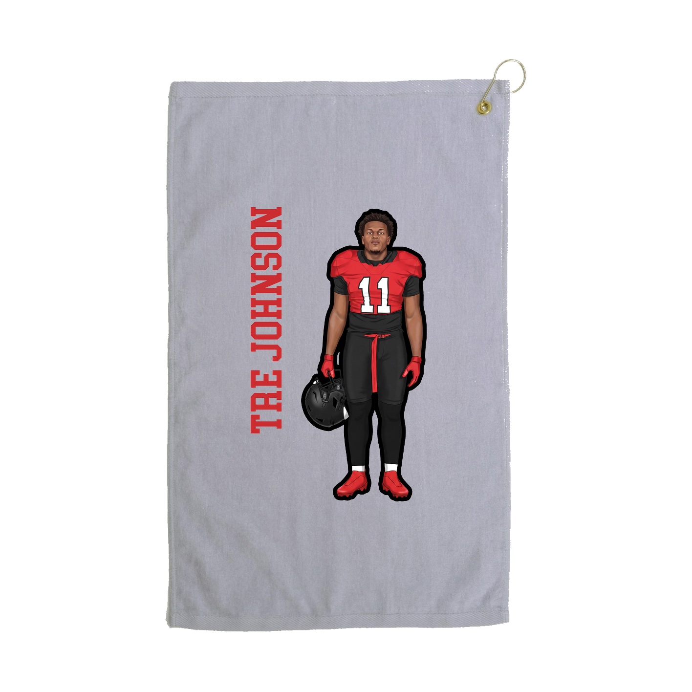 Golf Towel — Name Vertical in Grey