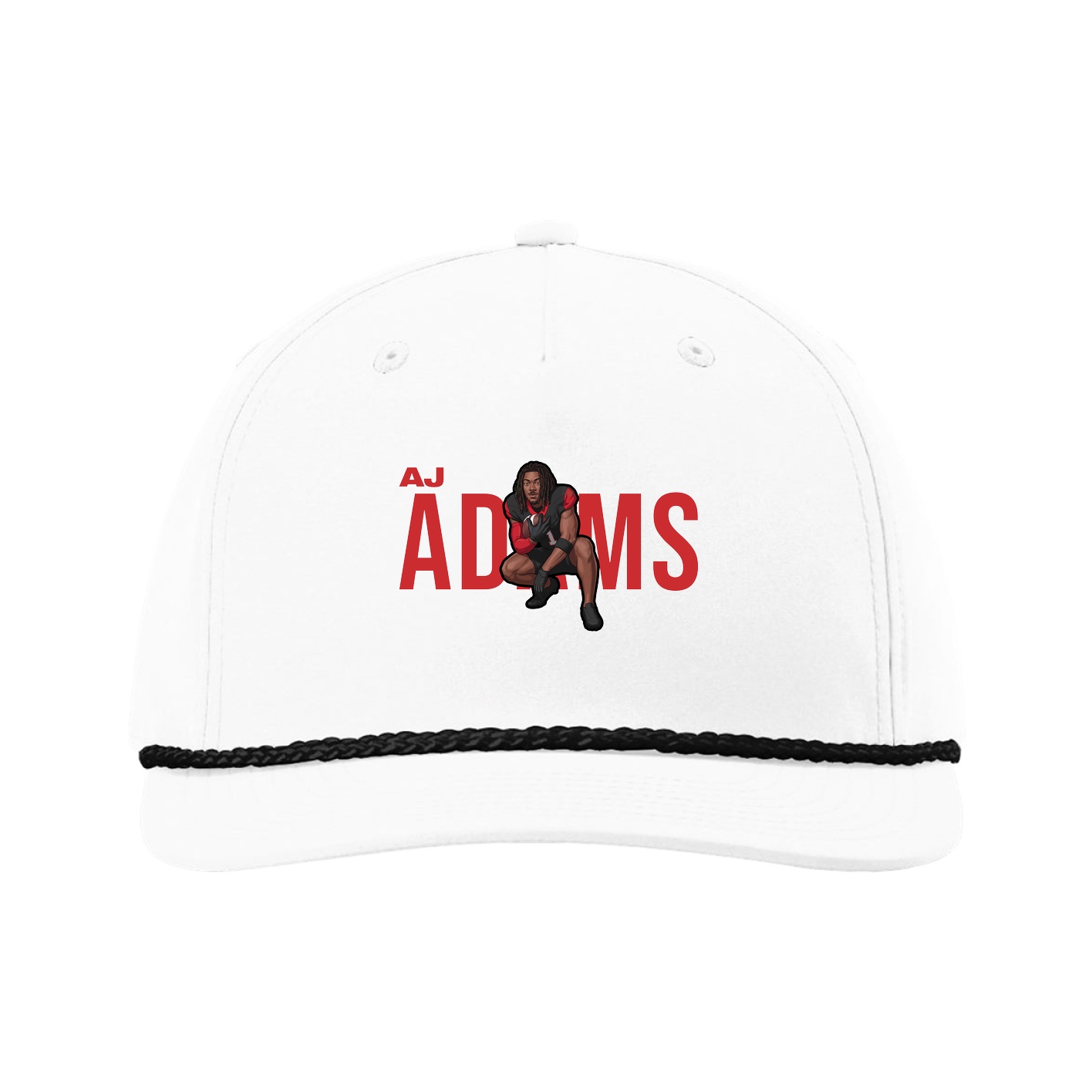 Five-Panel Classic Rope Cap — Player Name in White