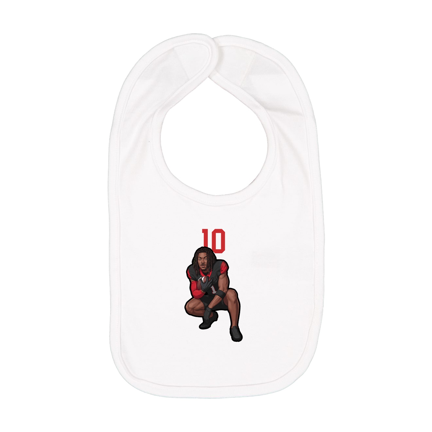 Infant Bib — Number Top in White