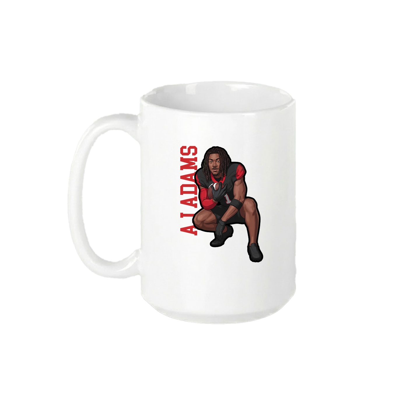 15oz Coffee Mug — Name Vertical in White