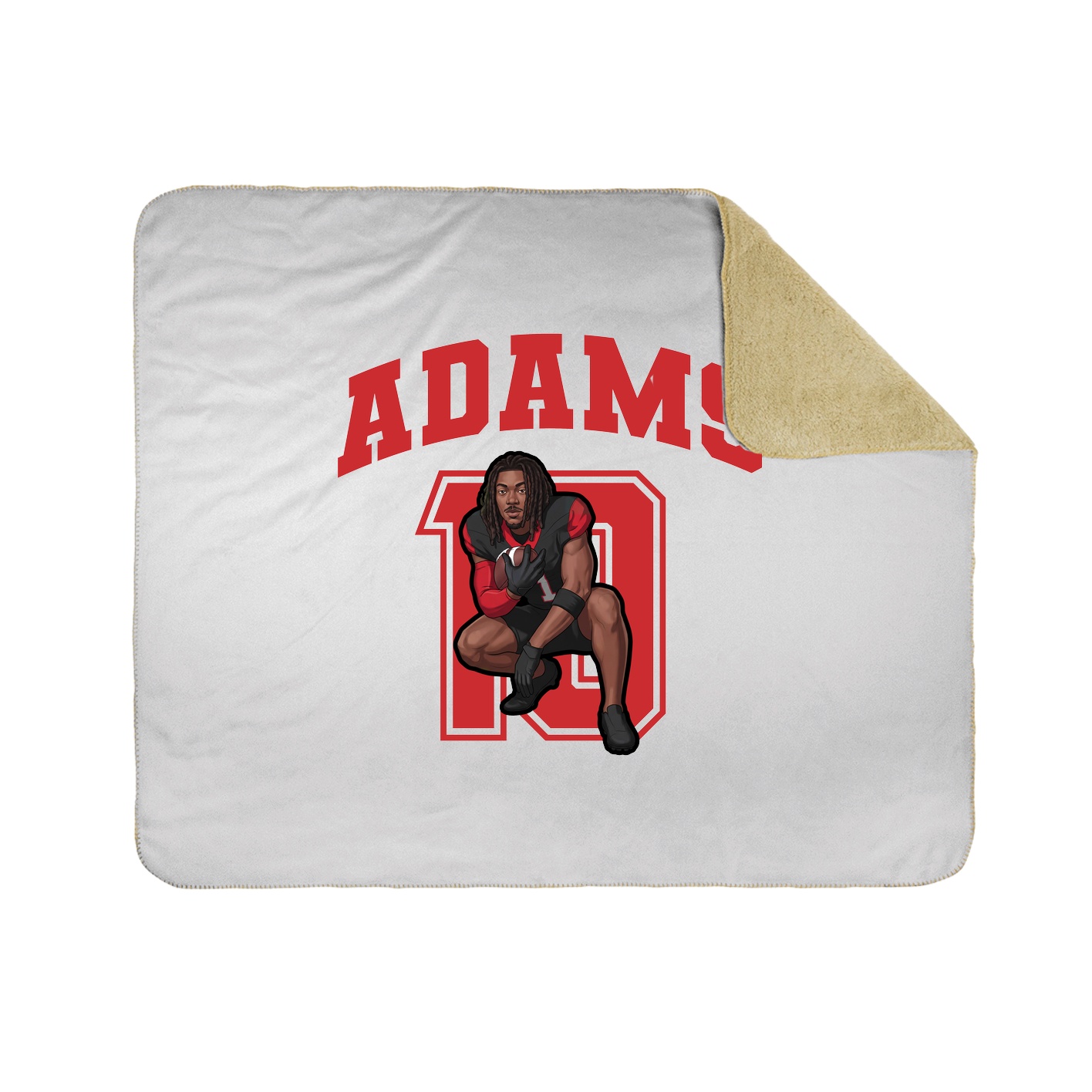 Throw Blanket — Number in White