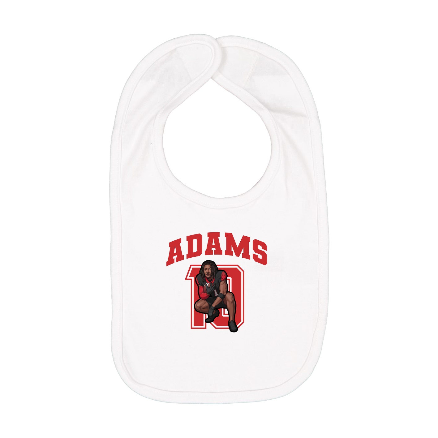 Infant Bib — Number in White