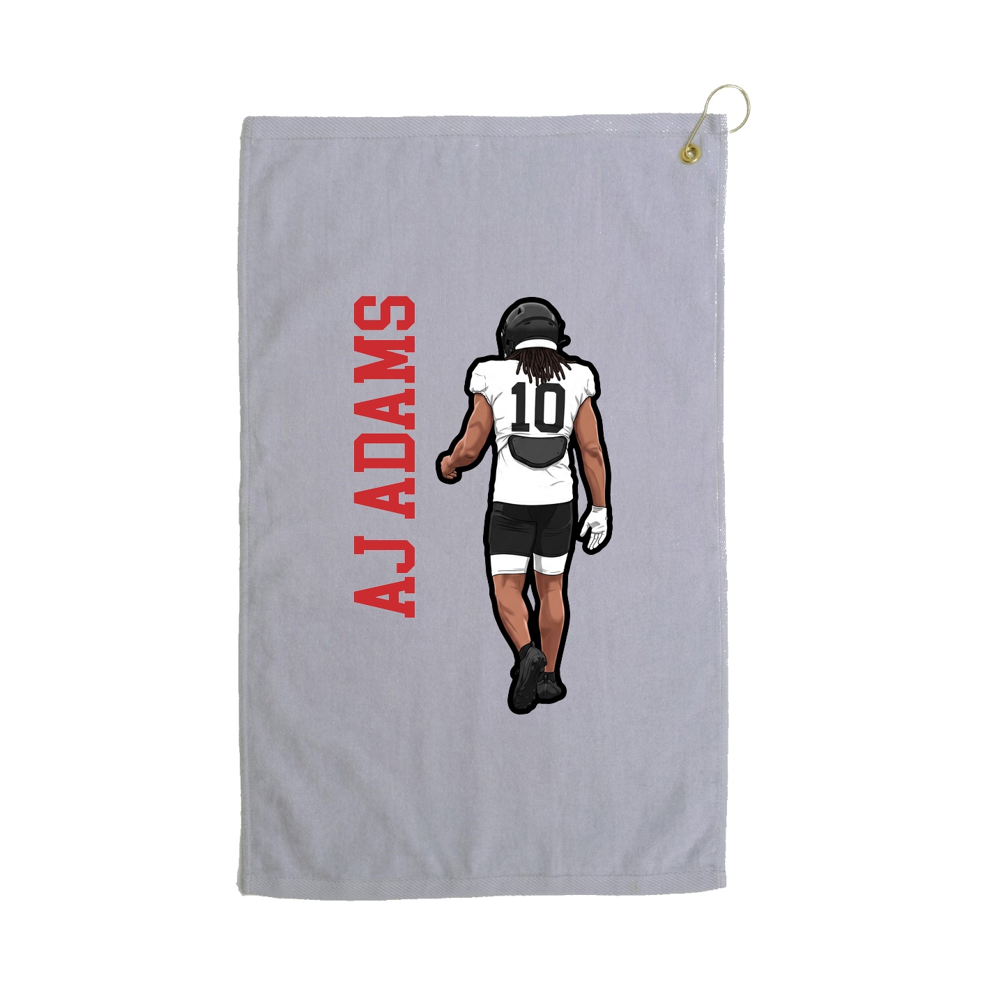 Golf Towel — Name Vertical in Grey