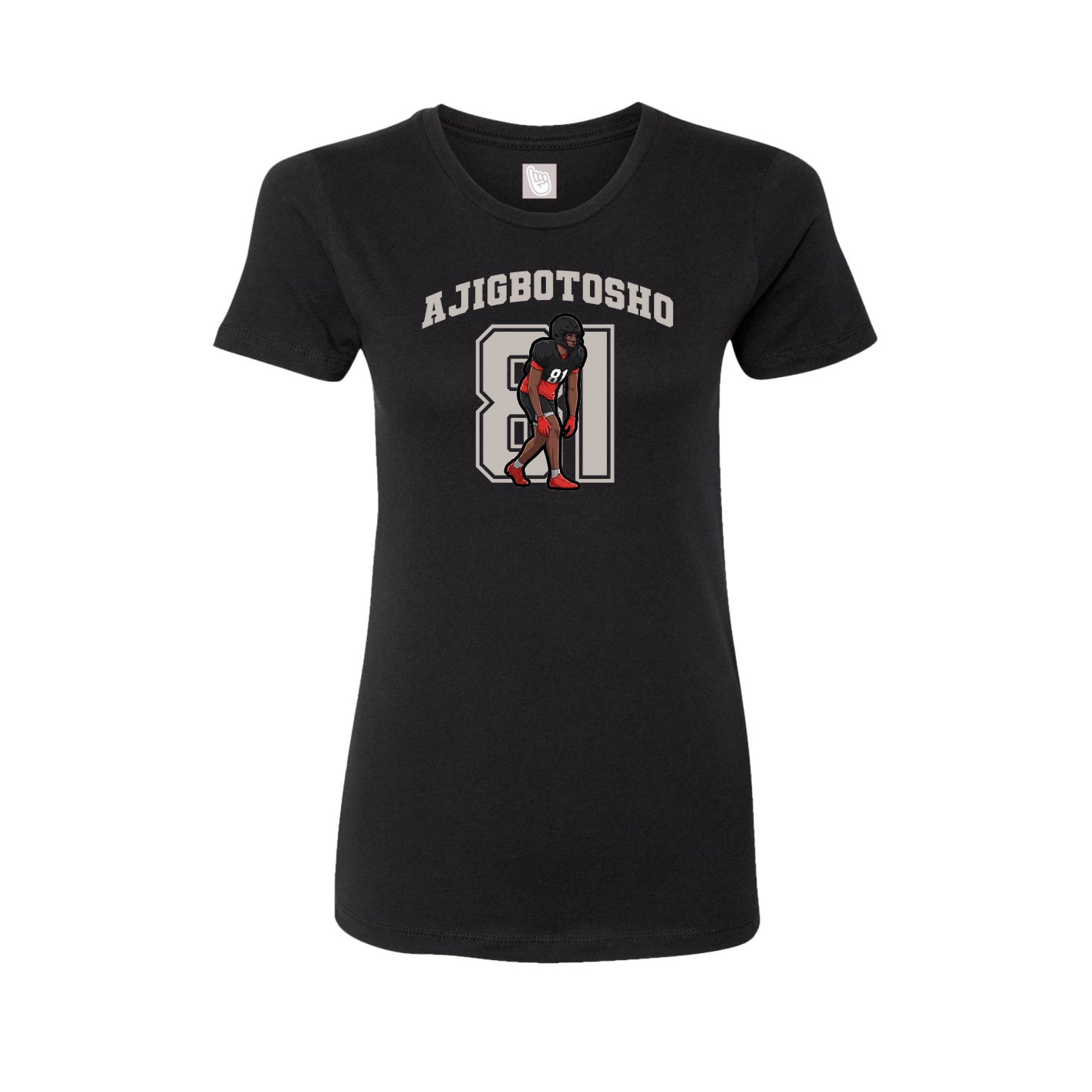 Fitted Women's Tee — Number in Black