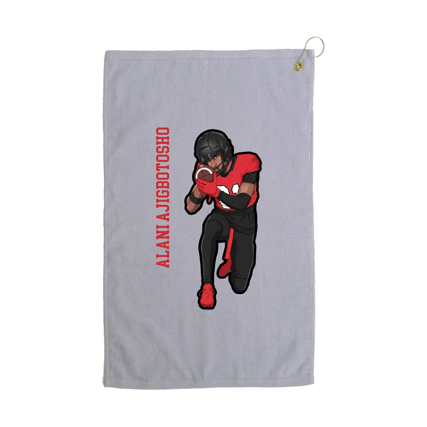 Golf Towel — Name Vertical in Grey