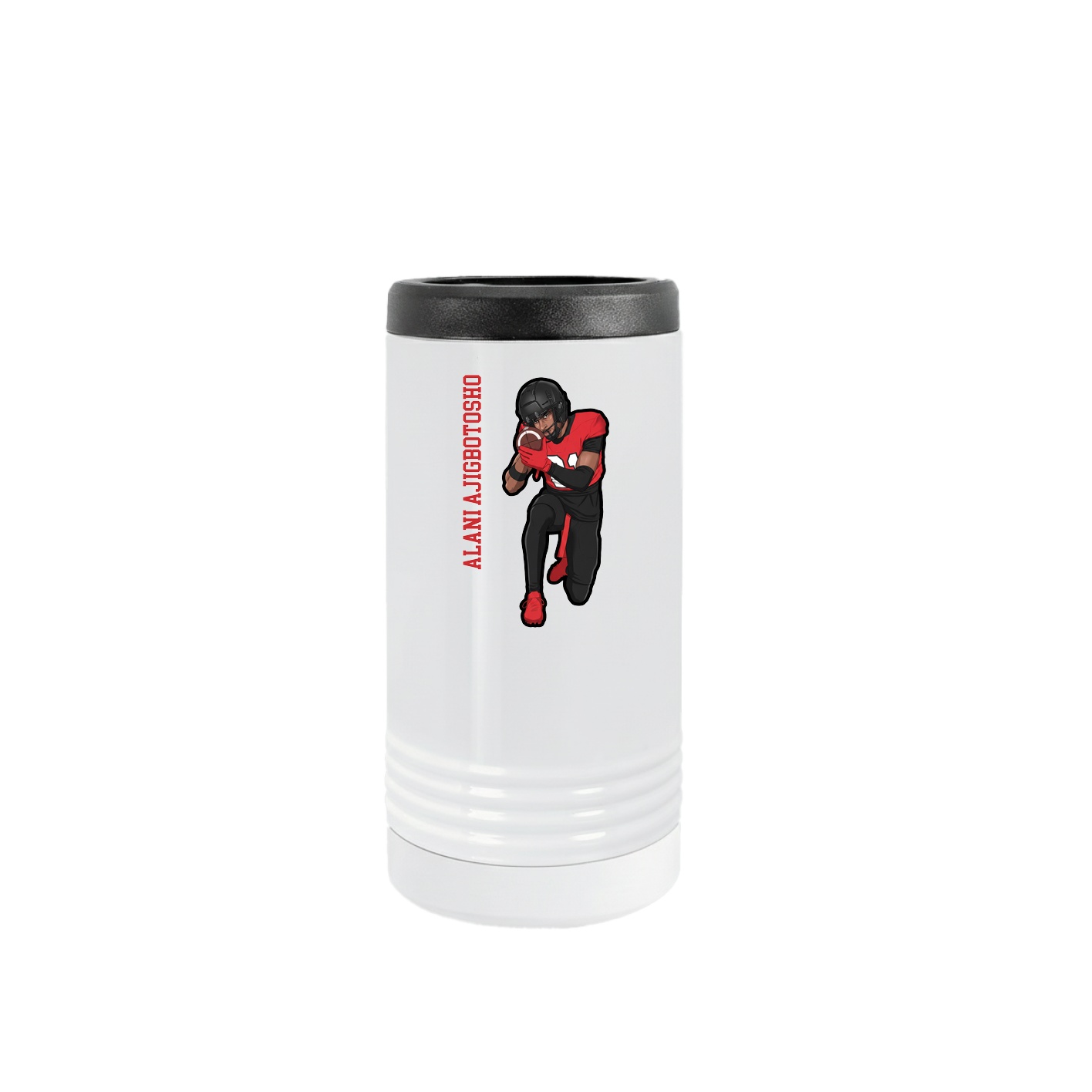 Slim Beverage Holder — Name Vertical in White