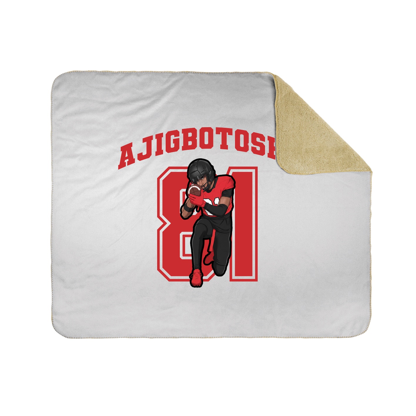 Throw Blanket — Number in White