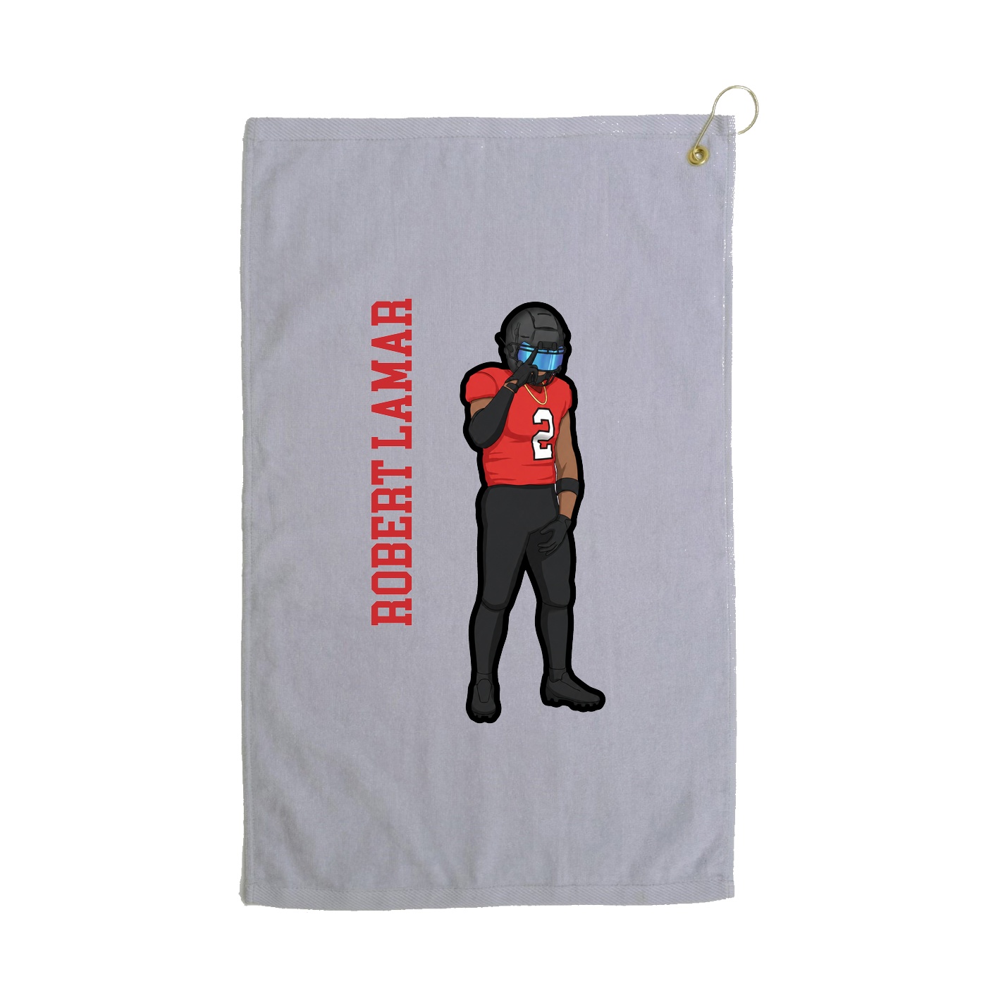 Golf Towel — Name Vertical in Grey