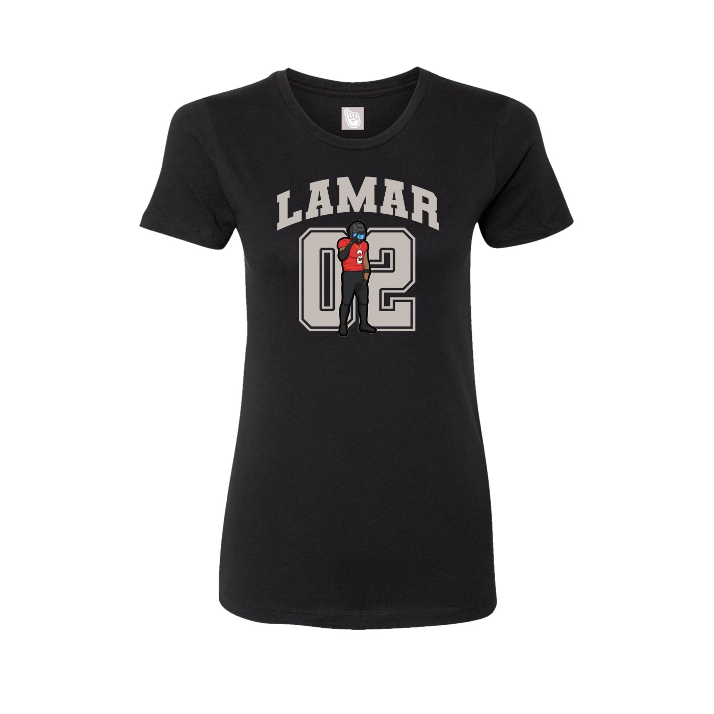 Fitted Women's Tee — Number in Black