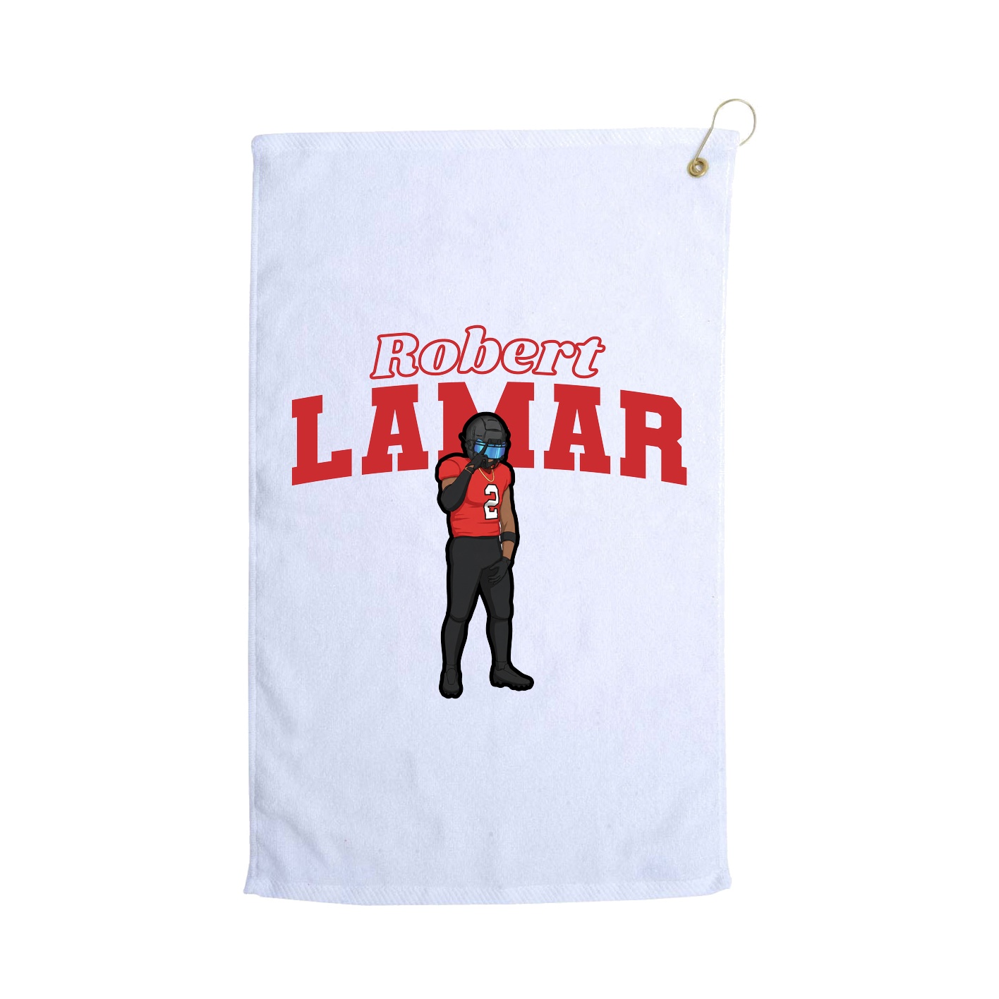 Golf Towel — Name Arch in White
