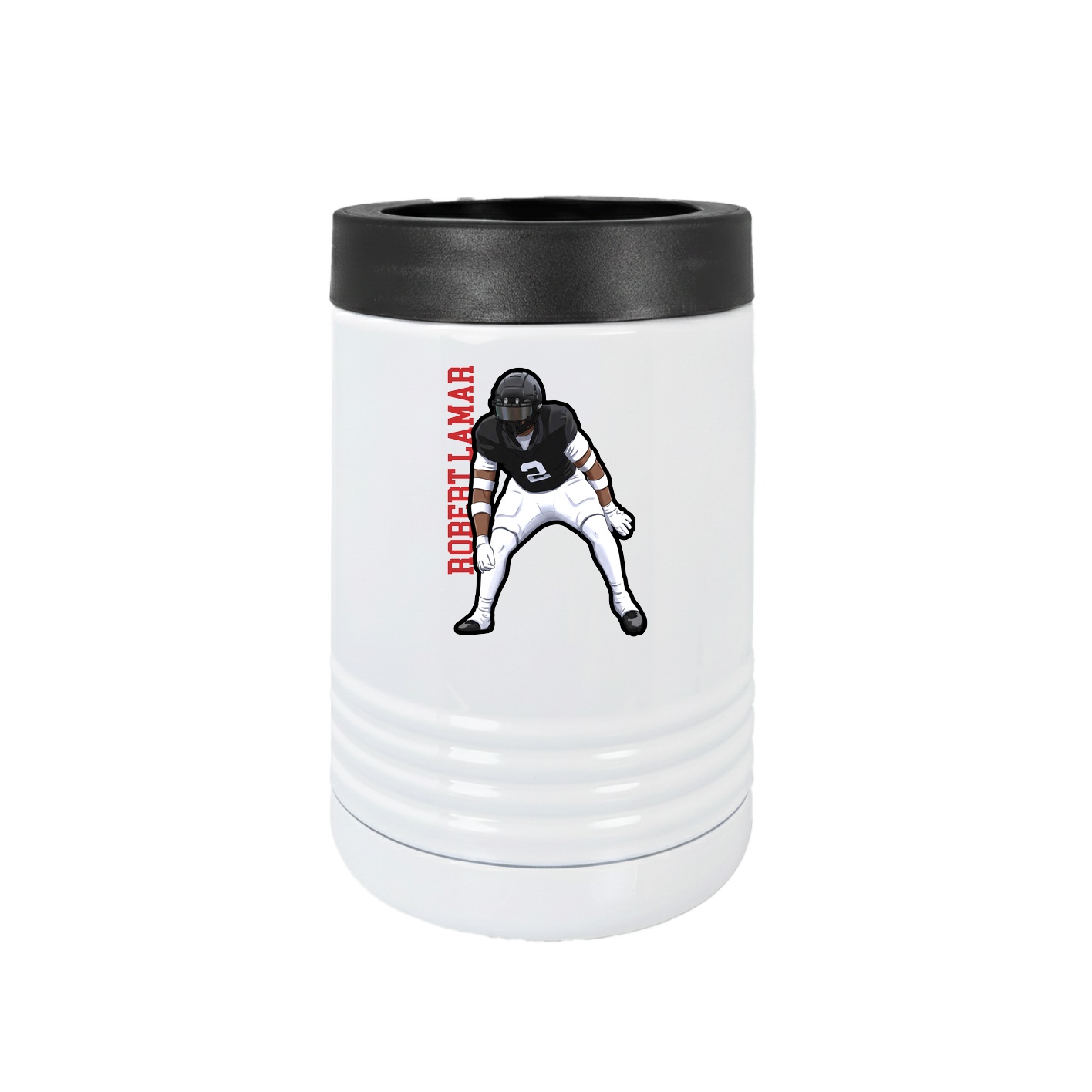 Beverage Holder — Name Vertical in White
