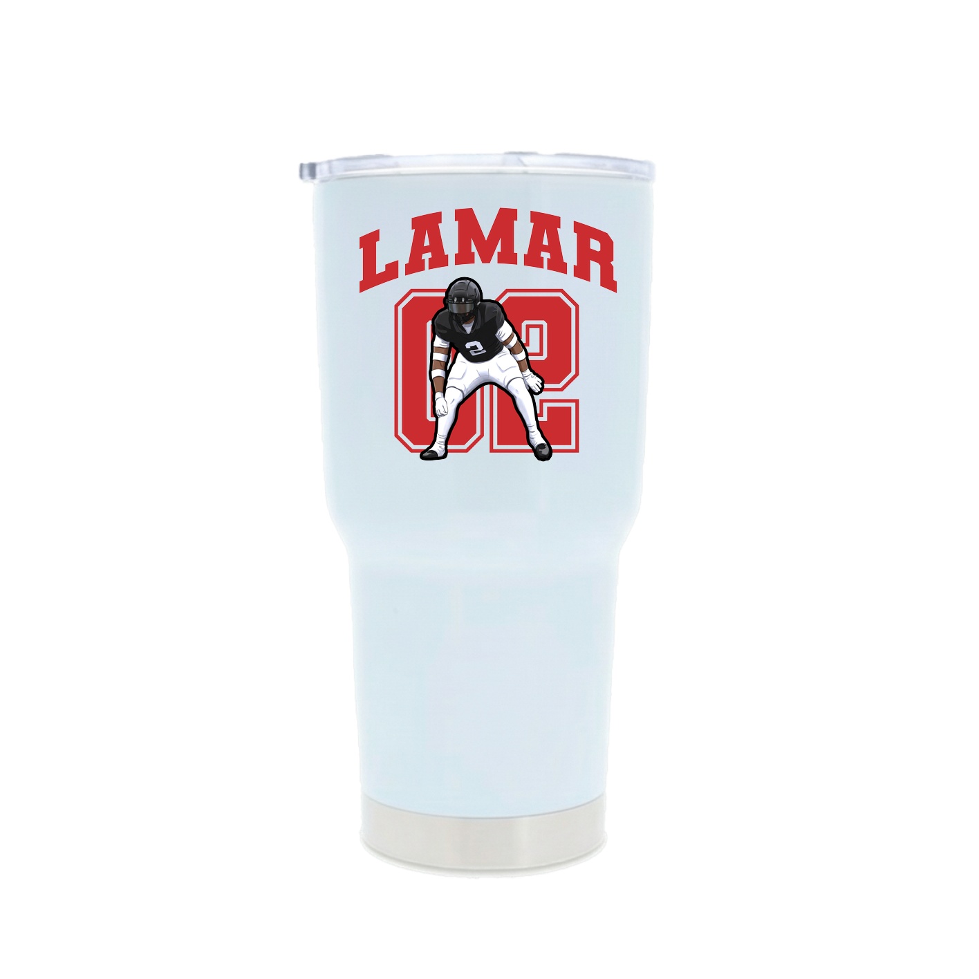 30oz Stainless Steel Tumbler — Number in White