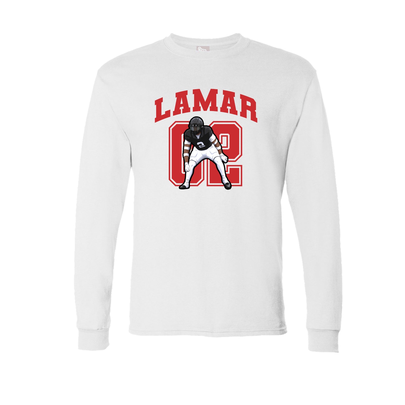 Long Sleeve Tee — Number in White