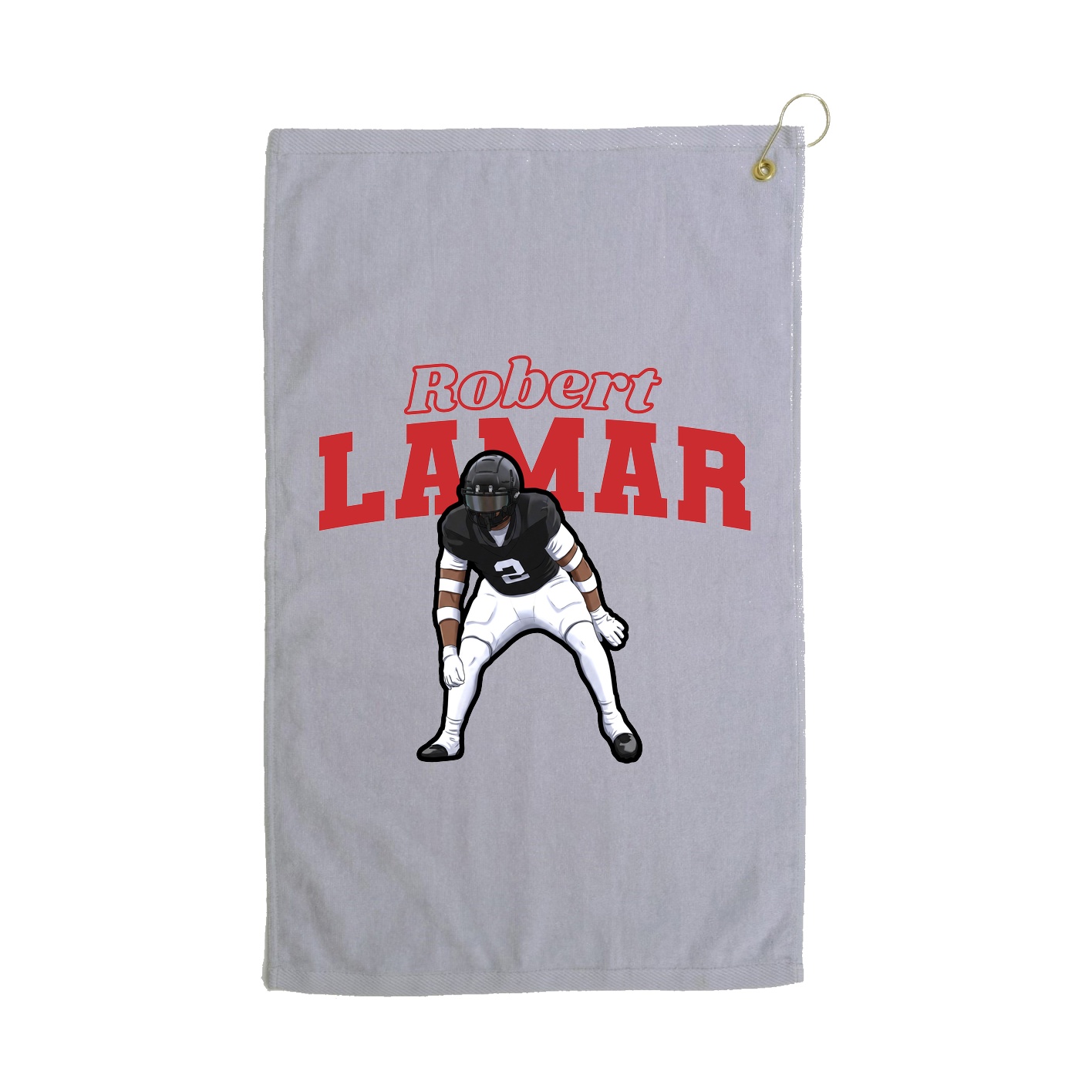 Golf Towel — Name Arch in Grey