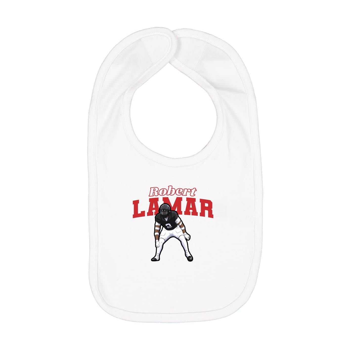 Infant Bib — Name Arch in White